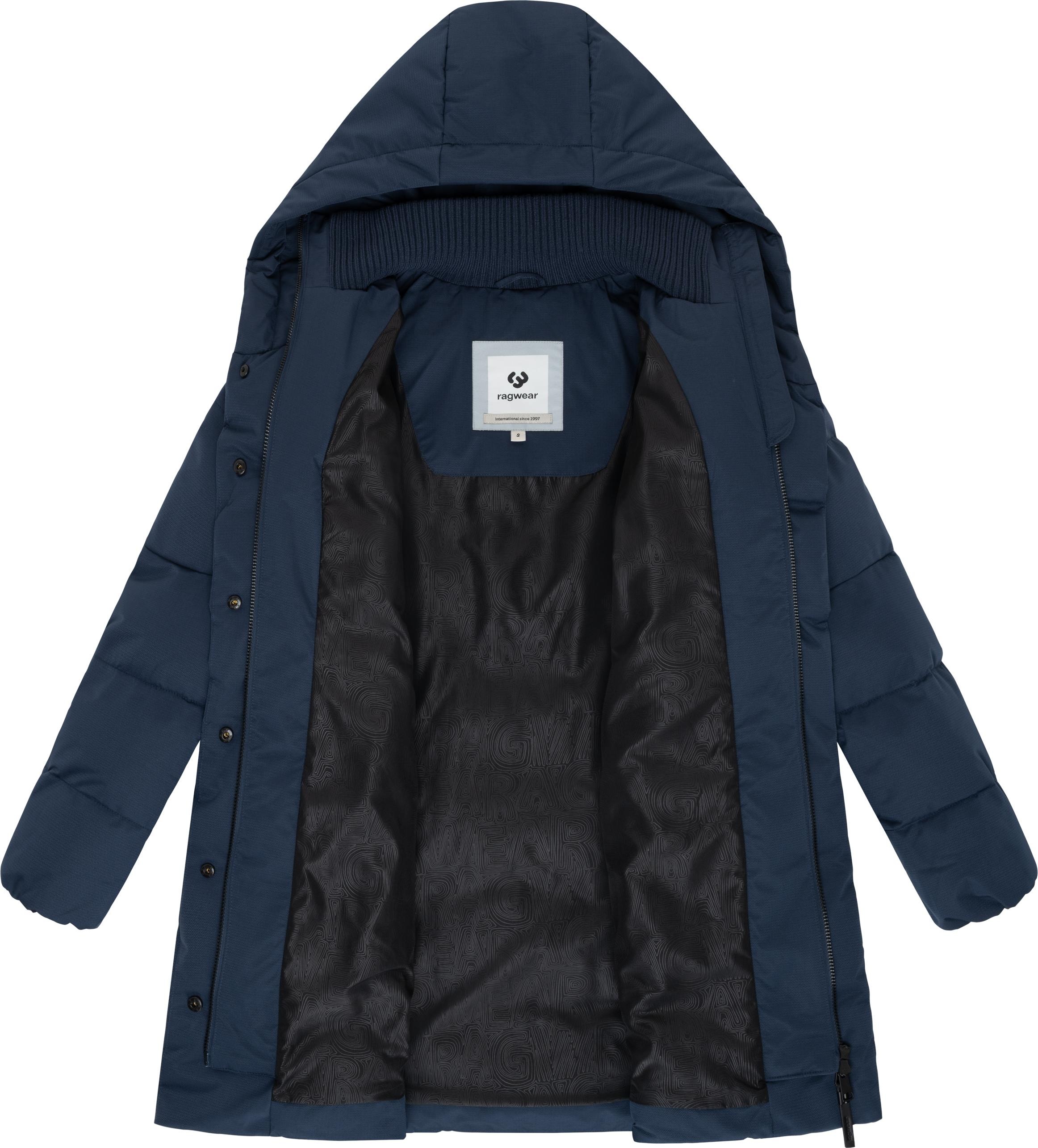 Ragwear Steppmantel »Niani YOUMODO«, Warmer Wintermantel mit hohem Kragen und Kapuze