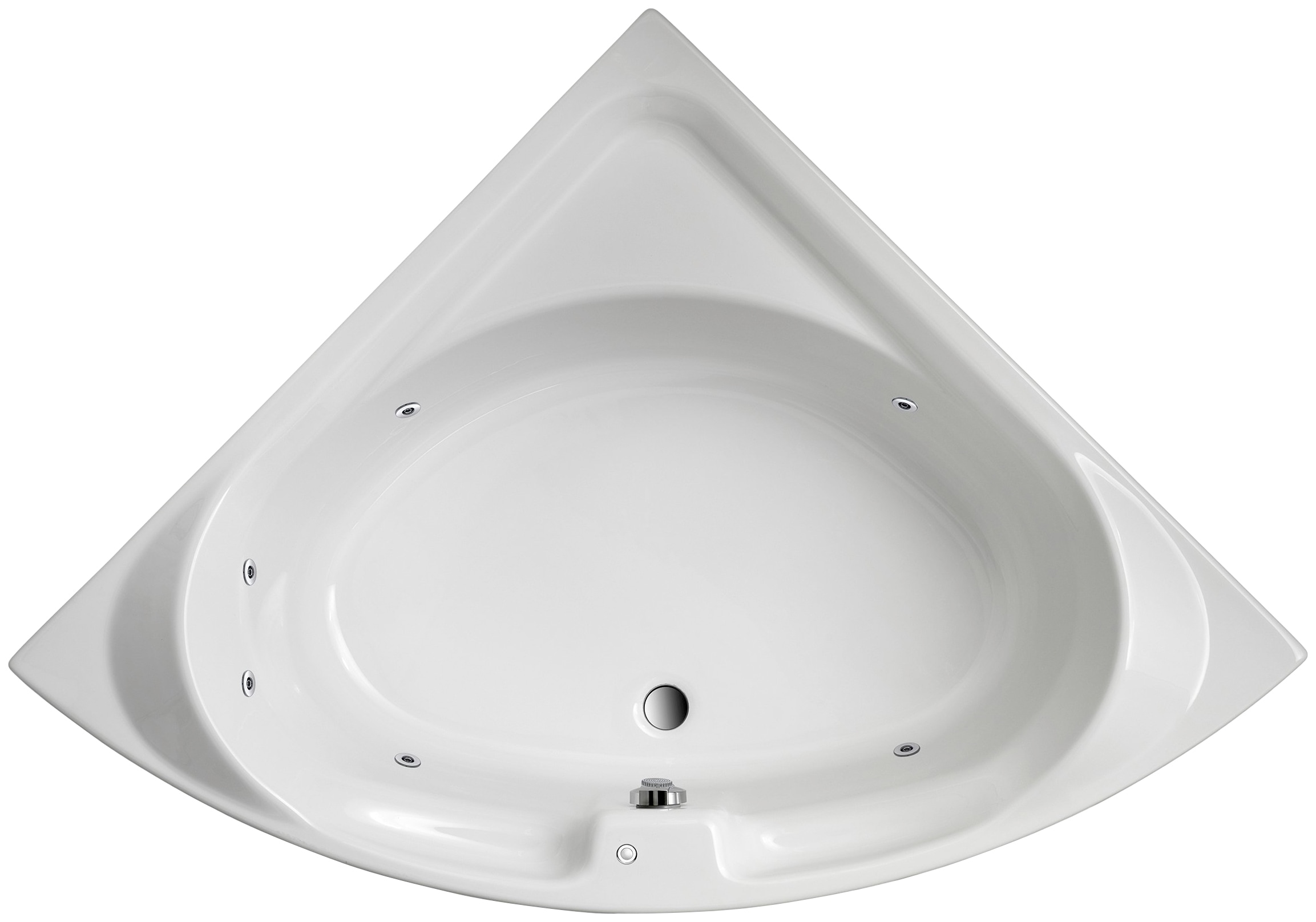 Whirlpool-Badewanne OTTOFOND, B:136cm H:43cm L:136cm T:136cm, weiß, Sanitäracryl, Badewannen, "Laguna", Typ 1, chrom