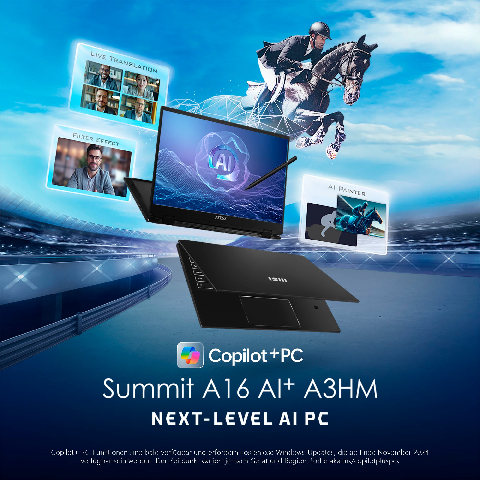 MSI Convertible Notebook »Summit A16 AI+ A3HMTG-035 (P)«, 40,7 cm, / 16 Zoll, AMD, Ryzen™ AI 9, Radeon 880M, 1000 GB SSD