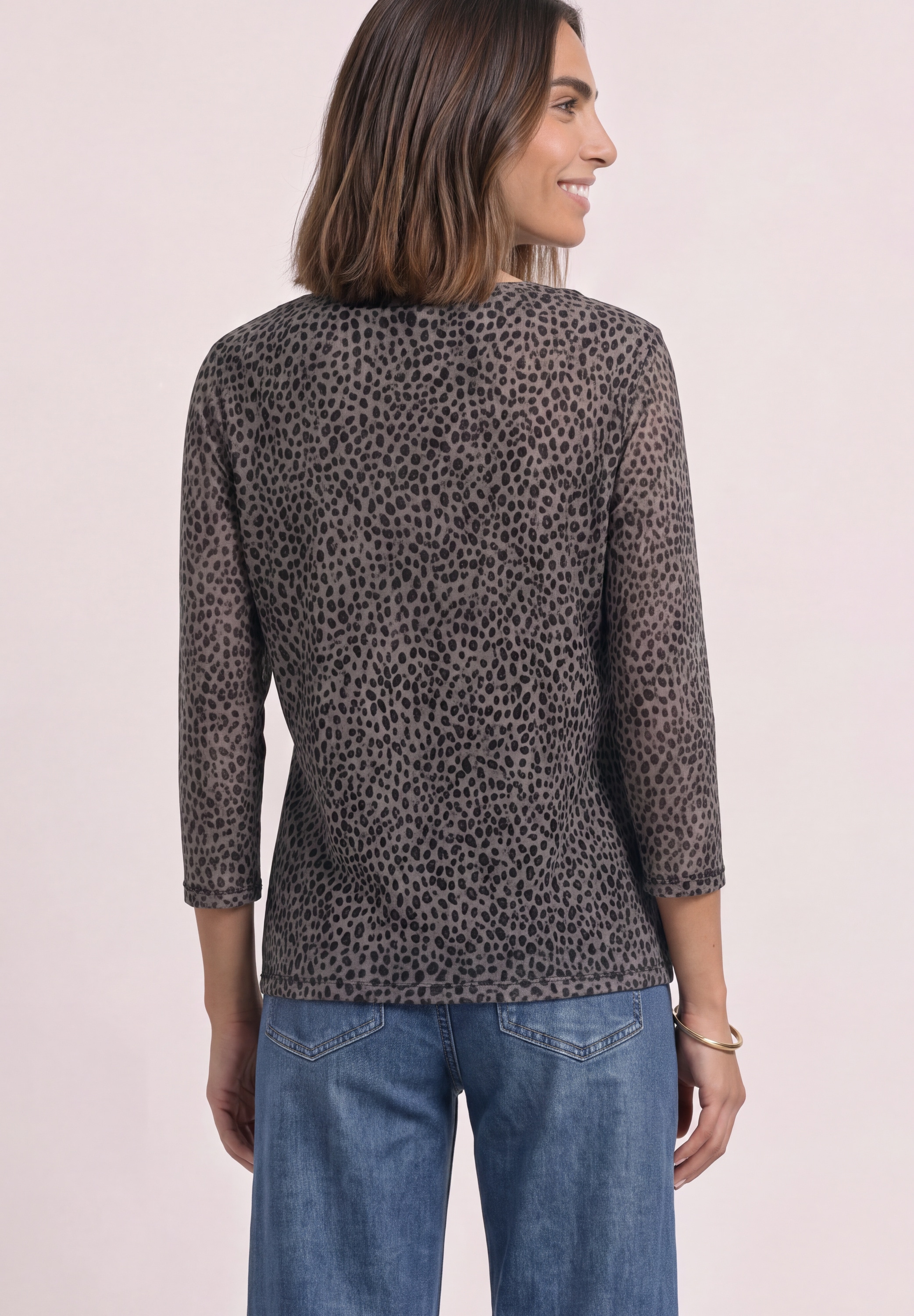 STREET ONE Print-Shirt aus elastischem Materialmix