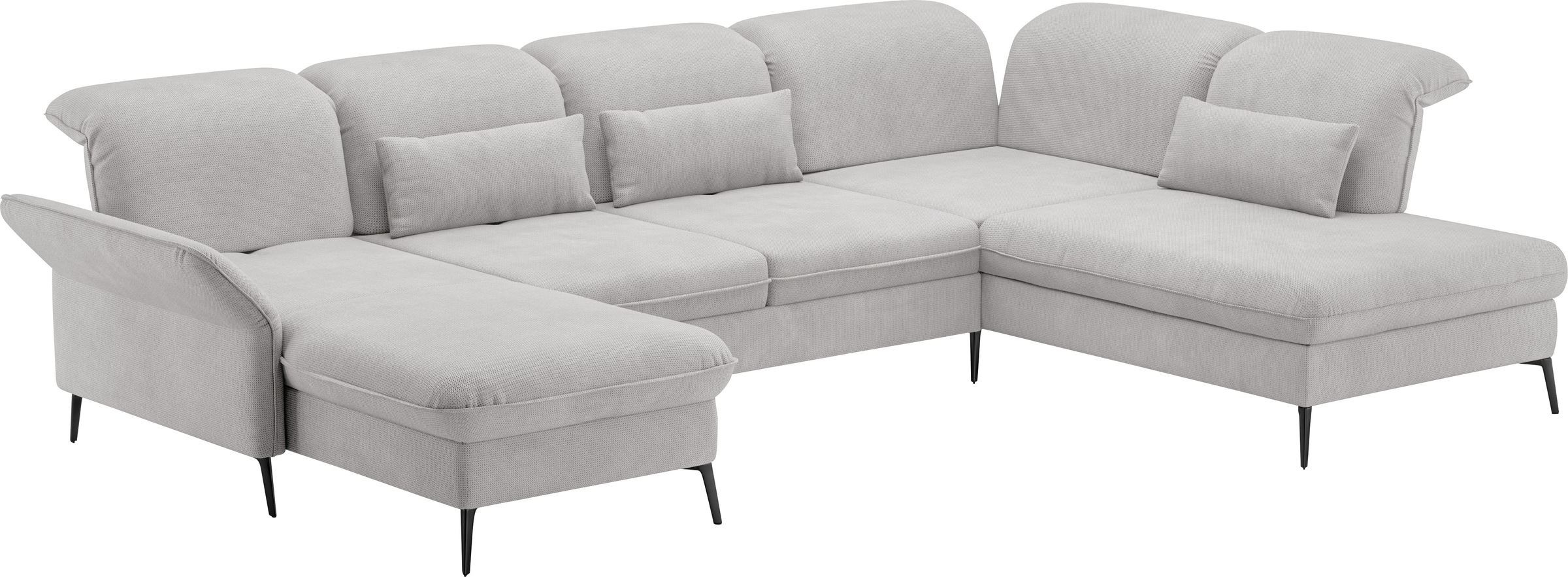 sit&more Wohnlandschaft »Emely, inkl. Sitztiefenverstellung«, wahlweise mit Bettfunktion,Bettkasten,Kopf- & Armteilverstellung