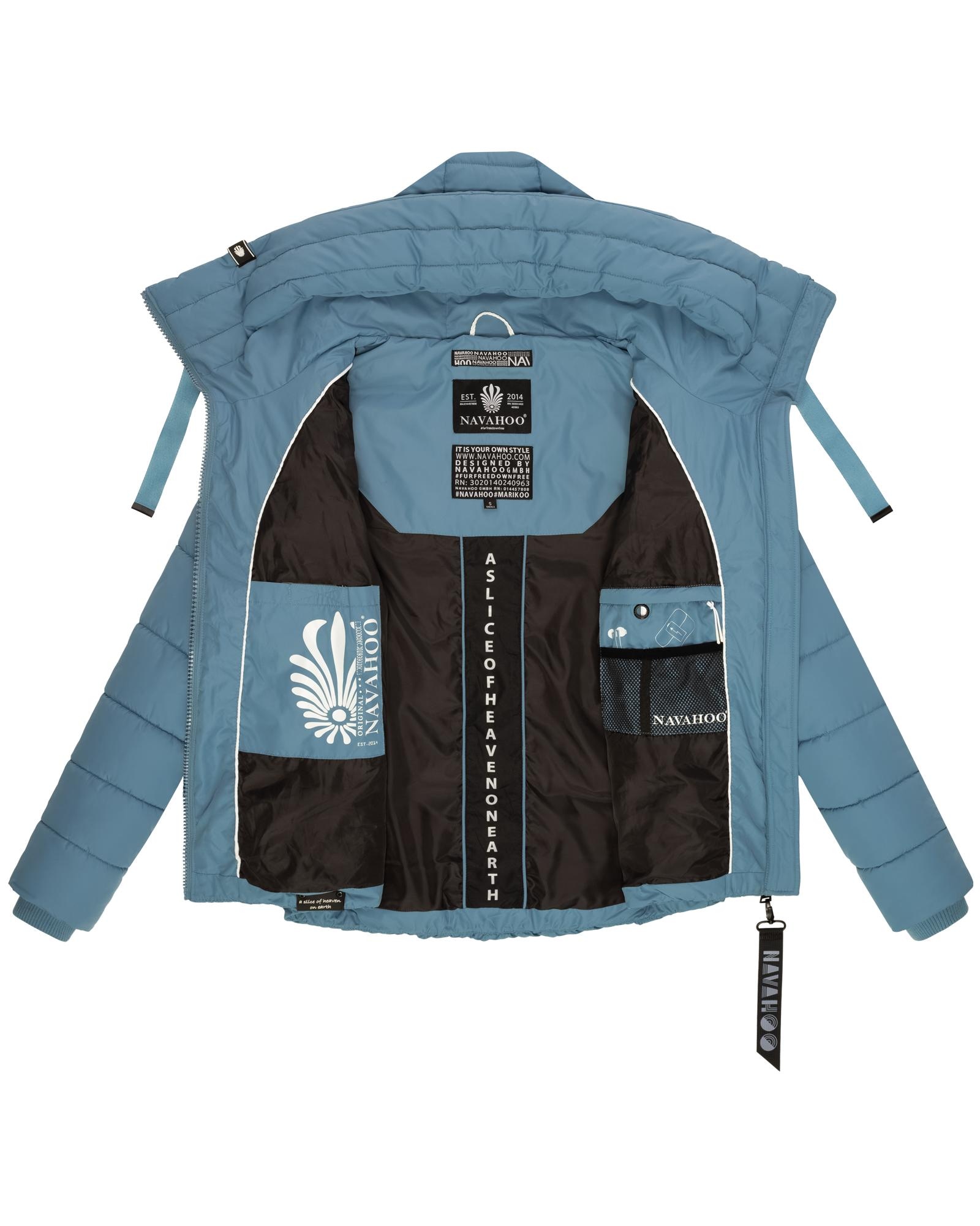 Navahoo Steppjacke »Amayaa«, mit Kapuze, stylische Damen Winterjacke mit coolen Applikationen