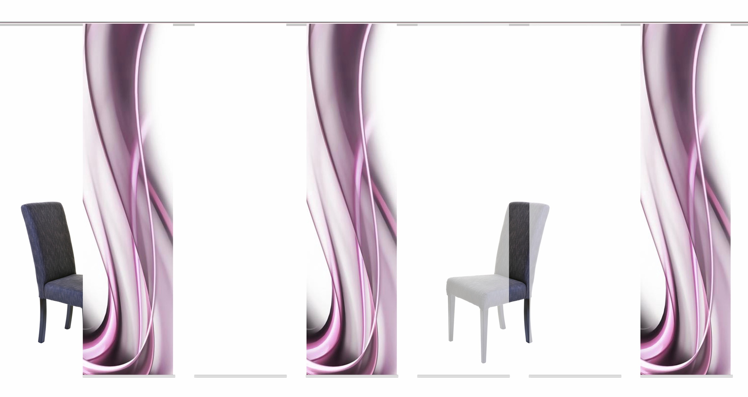HOME WOHNIDEEN Schiebegardine "ONDAR" Klettband 6 Stk. tlg. HxB: 245x60, in günstig online kaufen