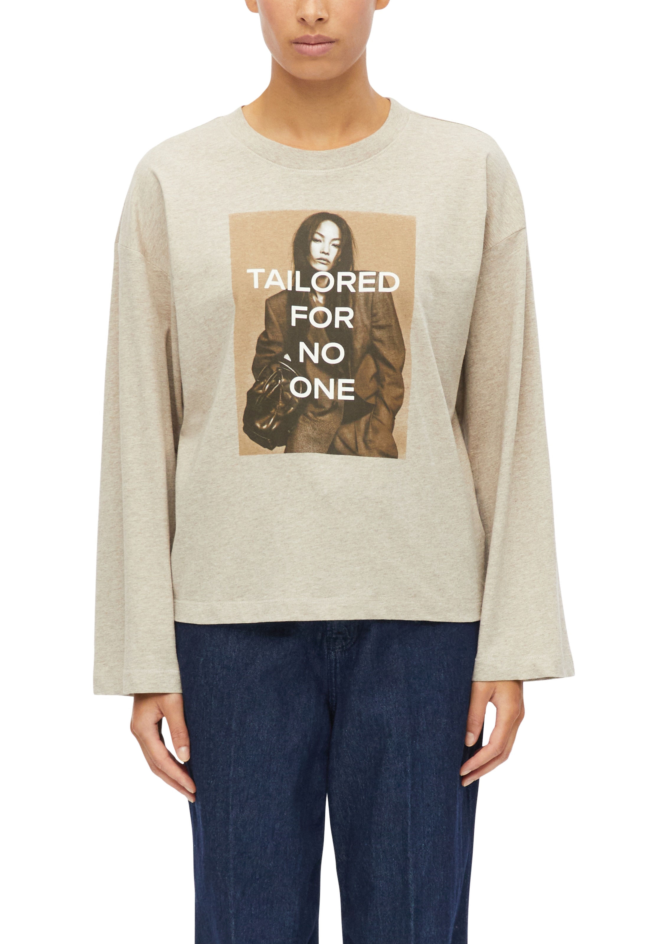 s.Oliver Langarmshirt mit Print / Baumwolle