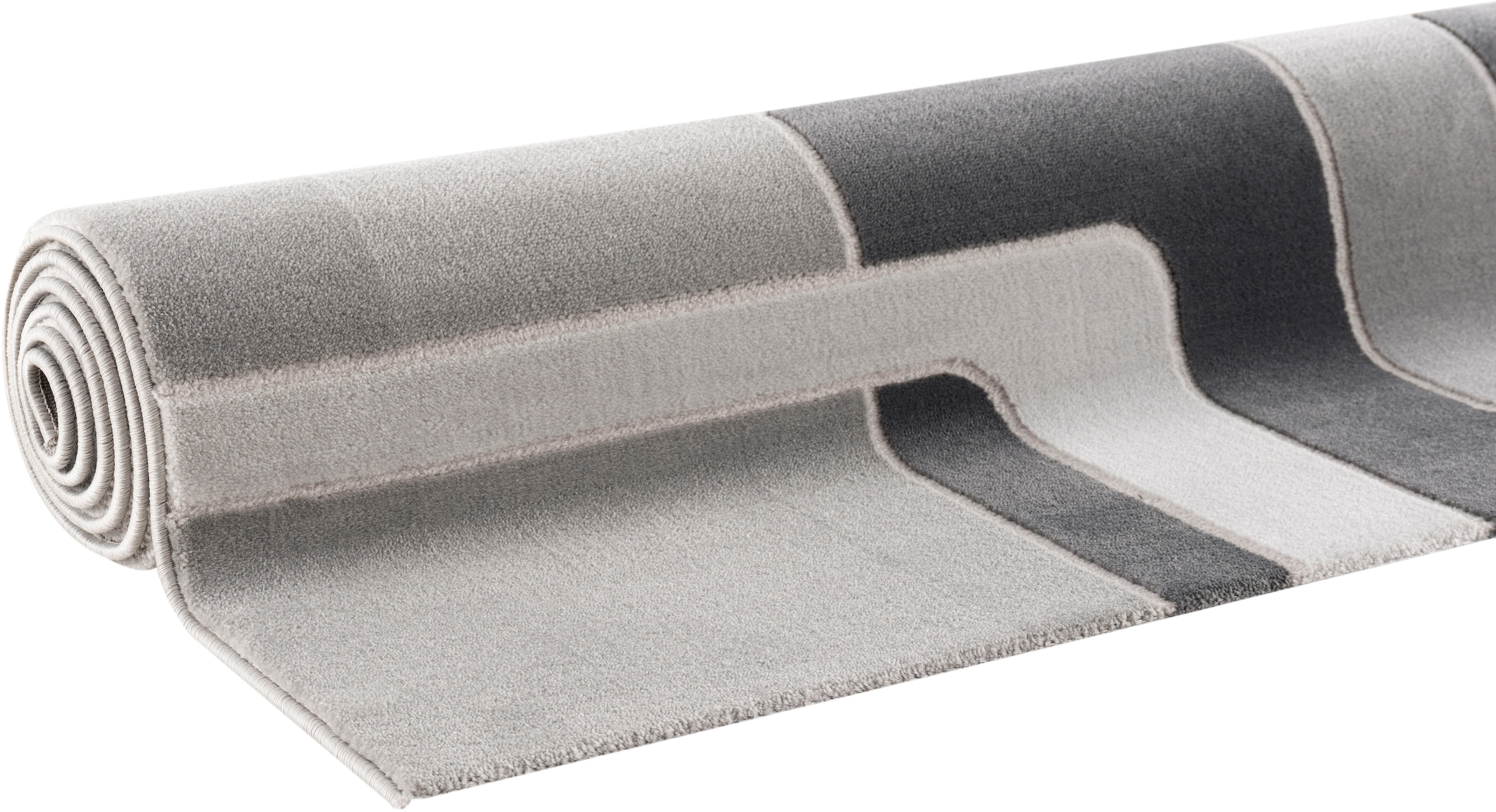 Home affaire Teppich »Anesa«, rechteckig, 12 mm Höhe, mit handgearbeitetem Konturenschnitt, flach, Kurzflor, elegant