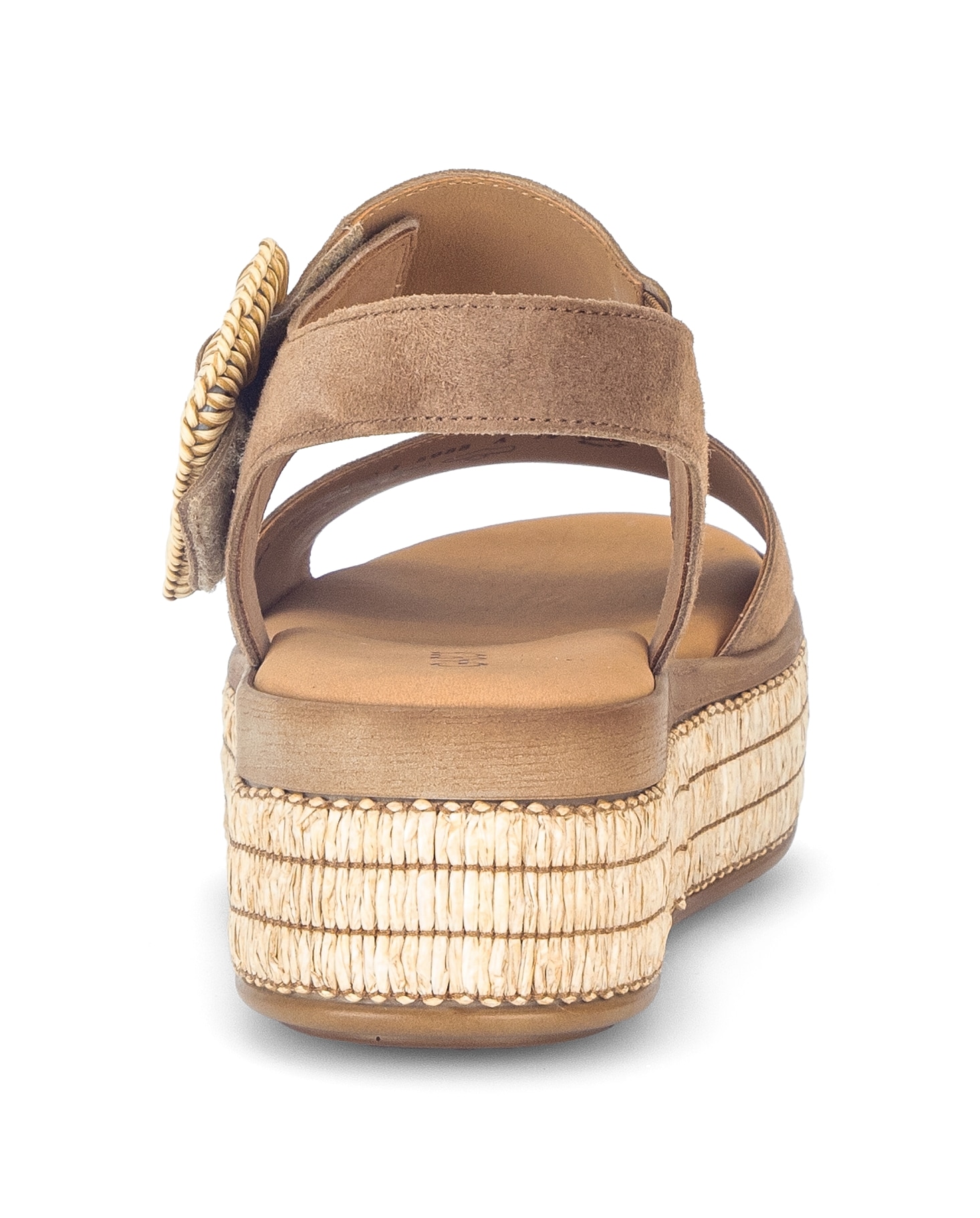 Gabor Keilsandalette  Plateau, Sandale, Sommerschuh mit dekorativer Zierschnalle aus Bast