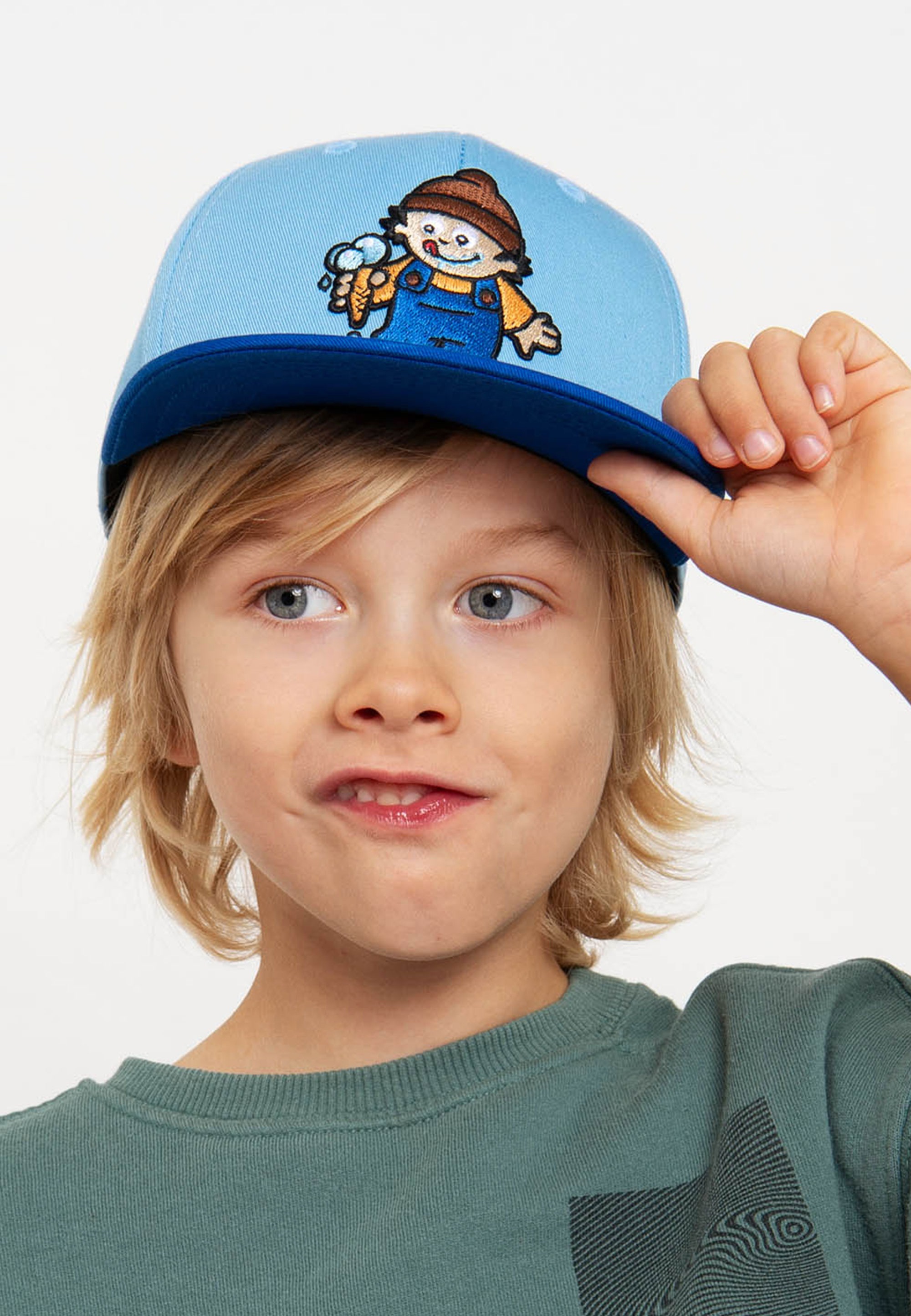 LOGOSHIRT Baseball Cap »Mainzelmännchen - Anton - Eis«, mit detailreicher Stickerei