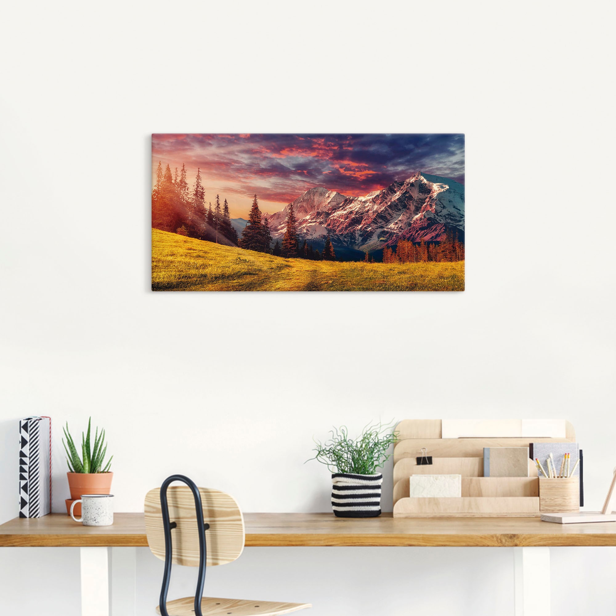 Artland Wandbild »Alpines Hochland«, Berge & Alpenbilder, (1 St.), als Alubild, Outdoorbild, Leinwandbild in verschied. Größen
