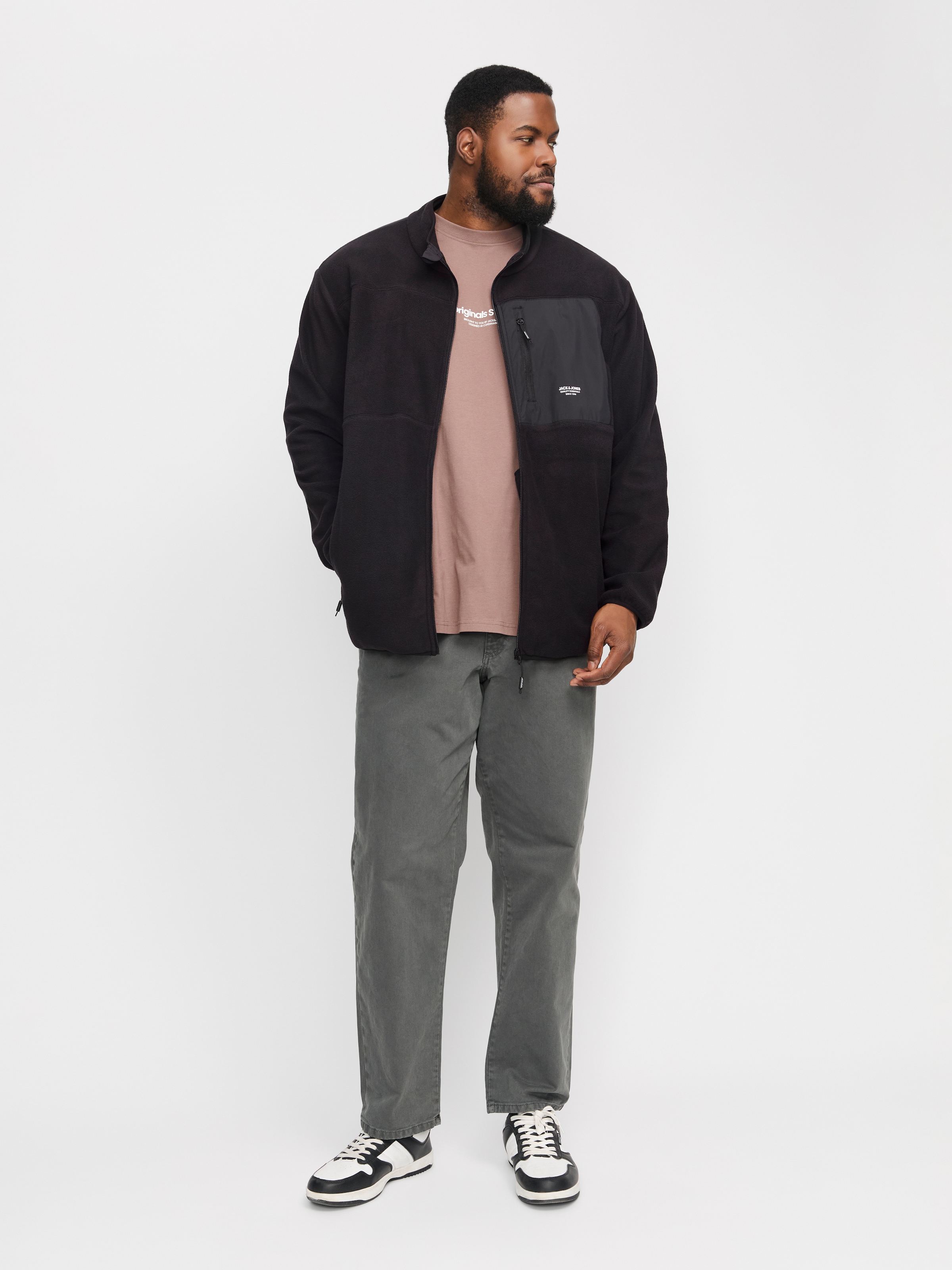 Jack & Jones PlusSize Fleecejacke »JJTHEO FLEECE JACKET PLS«, ohne Kapuze