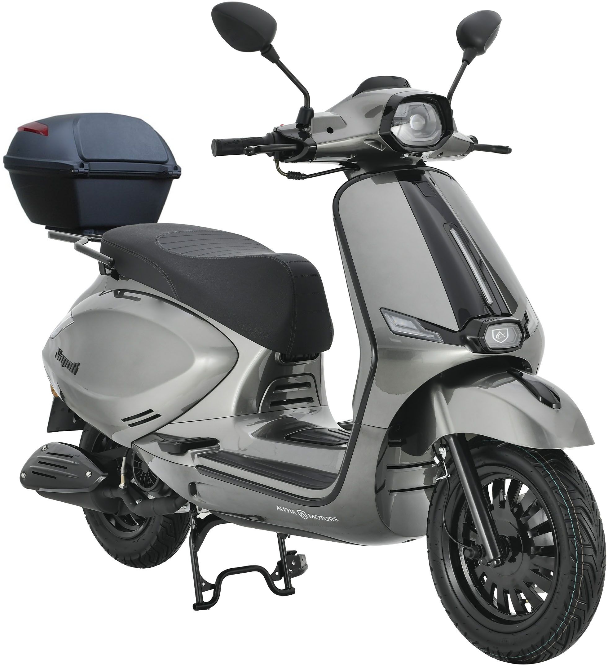 ALPHA MOTORS Motorroller "Napoli 125 ccm 85 km/h EURO 5+ (mit/ohne Topcase)", mit Topcase, 85 km/h, silber, Motorroller