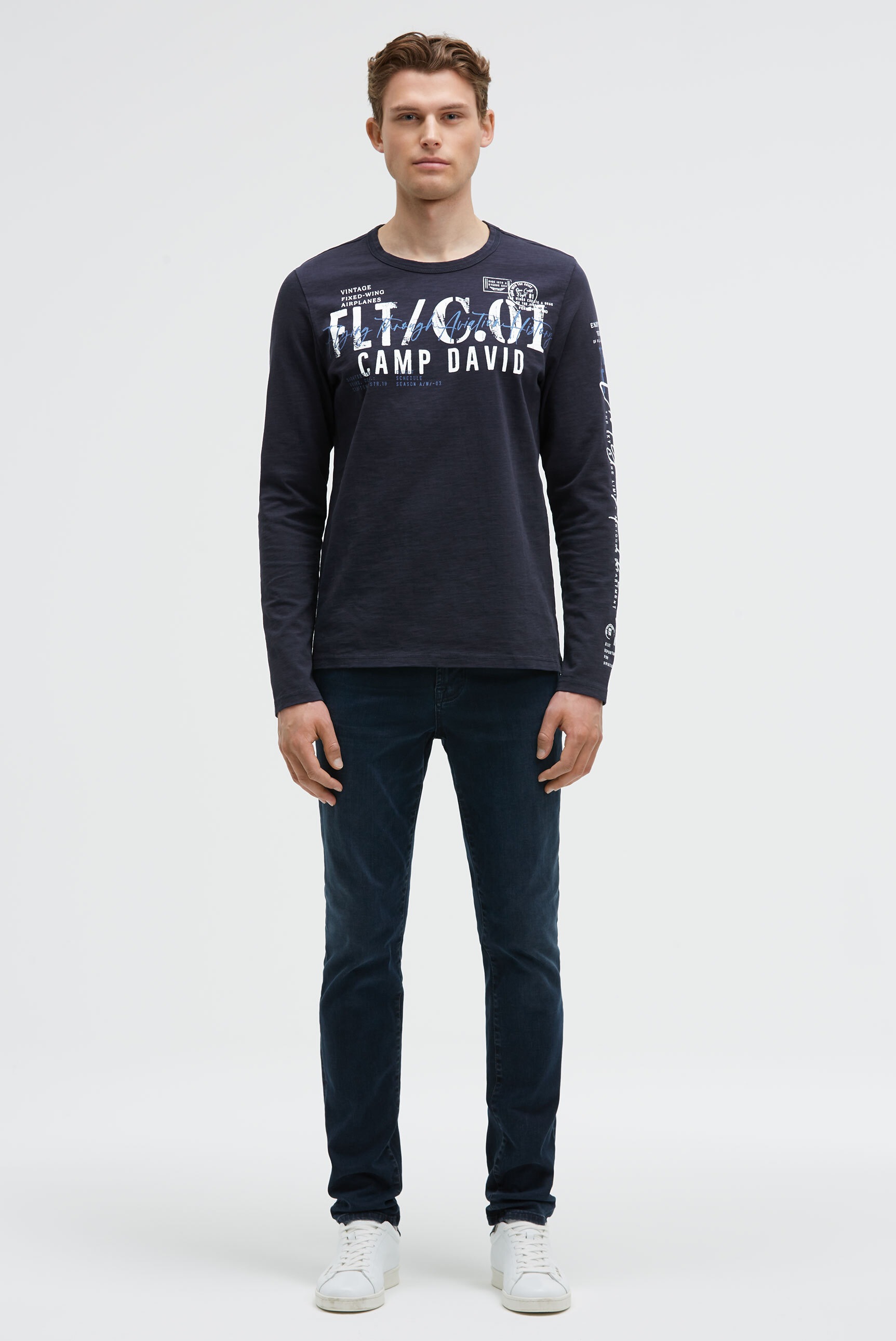 CAMP DAVID Langarmshirt aus Baumwolle