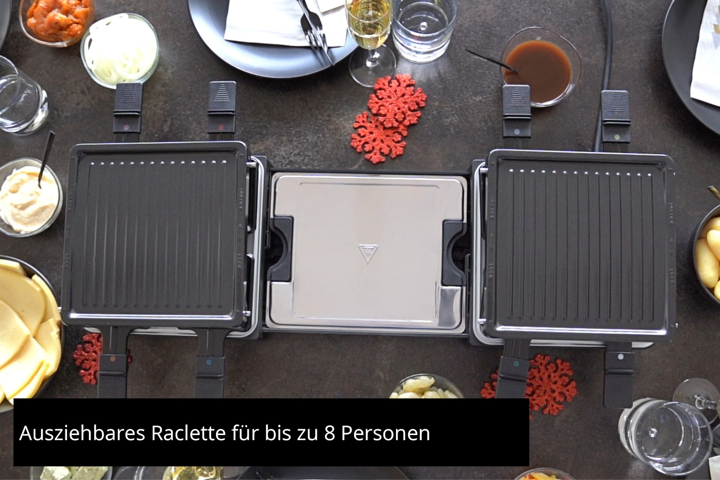 Unold Raclette »48755 RACLETTE Extendable«, 8 St. Raclettepfännchen, 1300 W