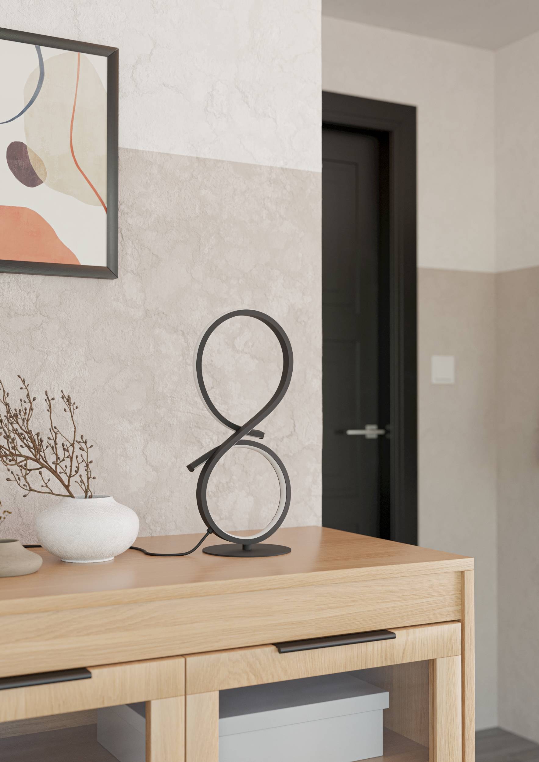 EGLO Tischleuchte »Serpins Tischlampe, Nachttischlampe, Metall und Kunststoff, Lampe« LED-Modul 1 Stk. Warmweiß