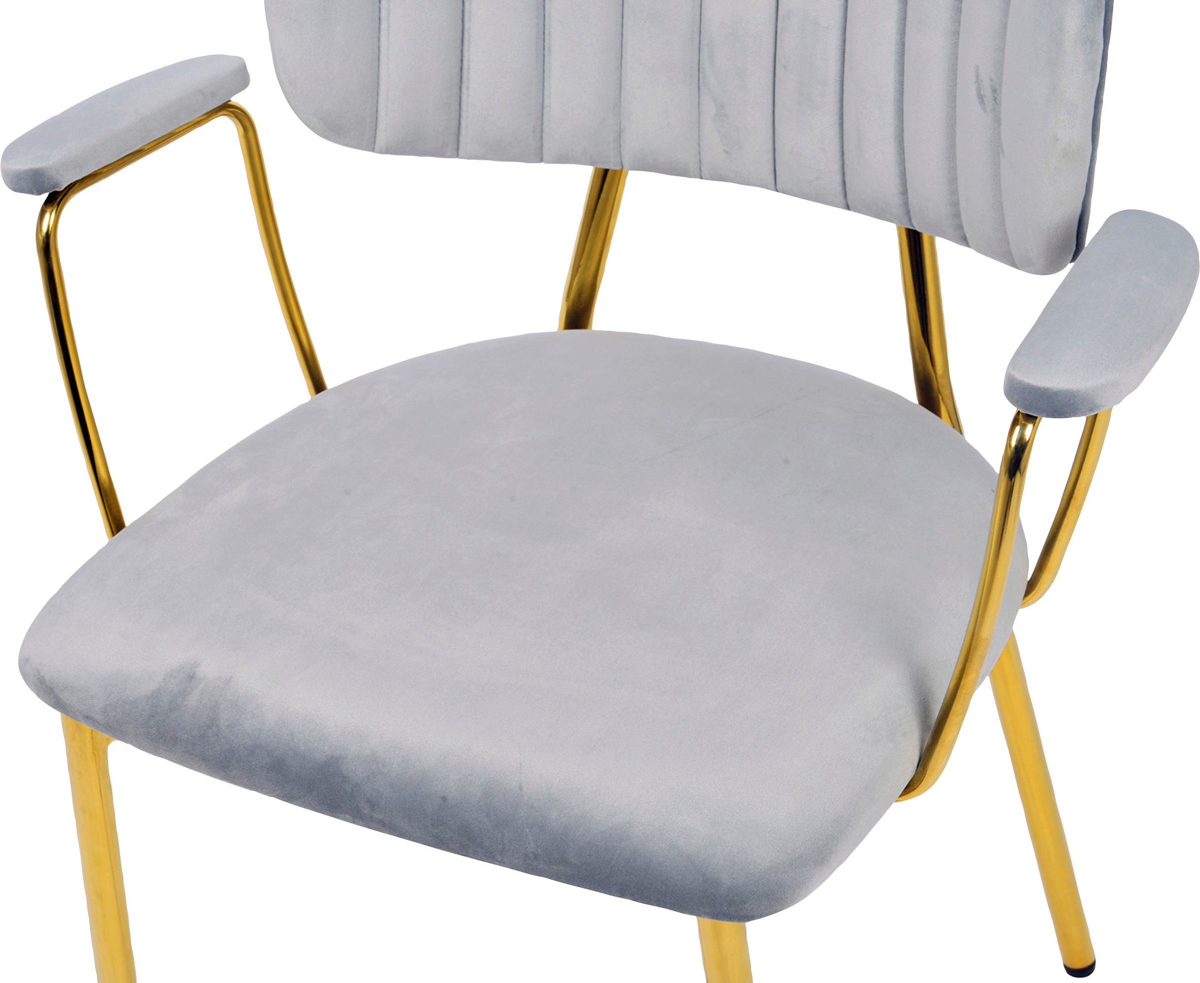 Kayoom 4-Fußstuhl »Stuhl Kian 225 2er-Set, Gestell aus Edelstahl, Rückenpolster« (Set) 2 Stk.samtweicher Bezug Rückenpolster ist ein Hingucker