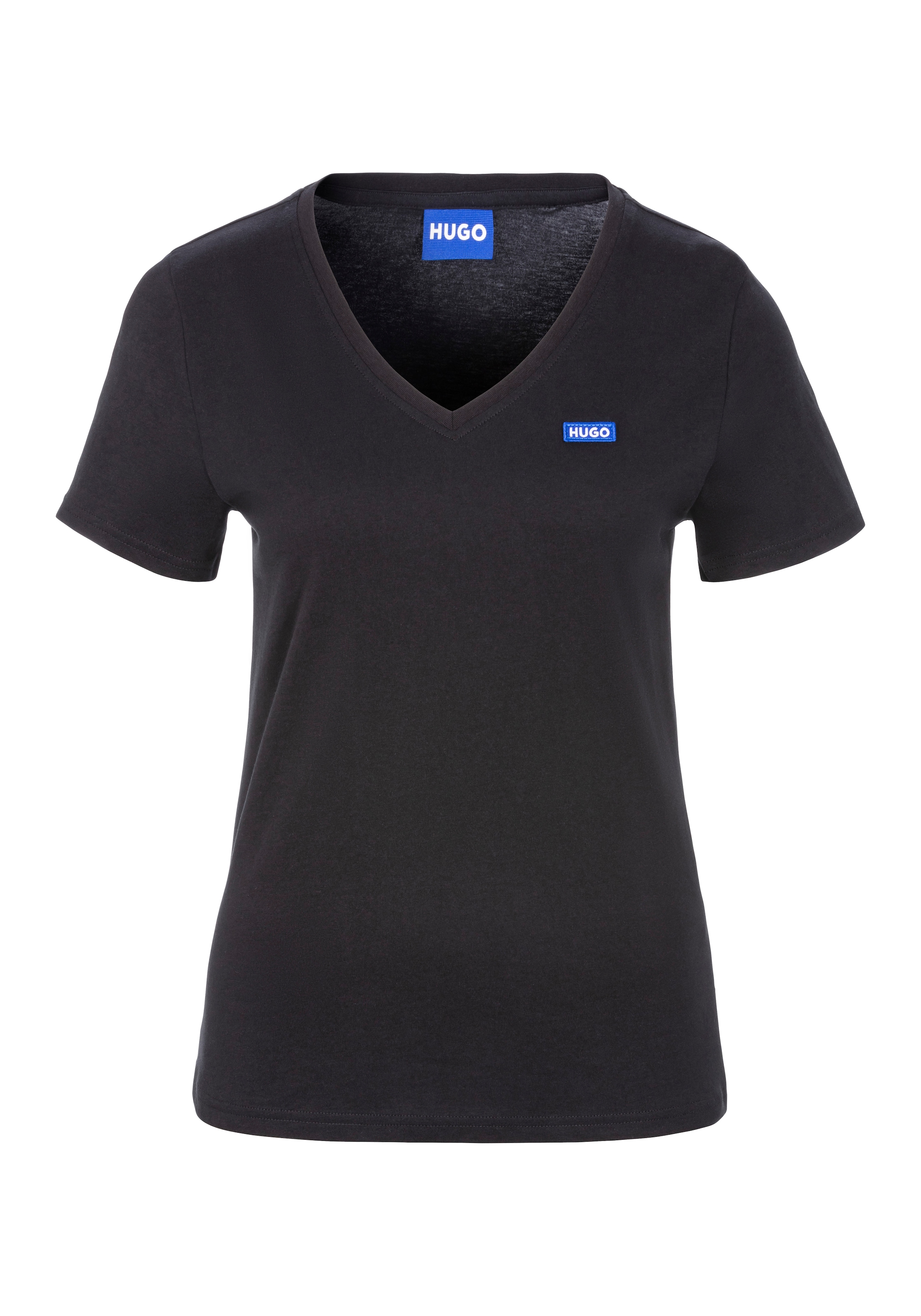 HUGO Blue T-Shirt "Classic V", mit Logo, V-Ausschnitt günstig online kaufen
