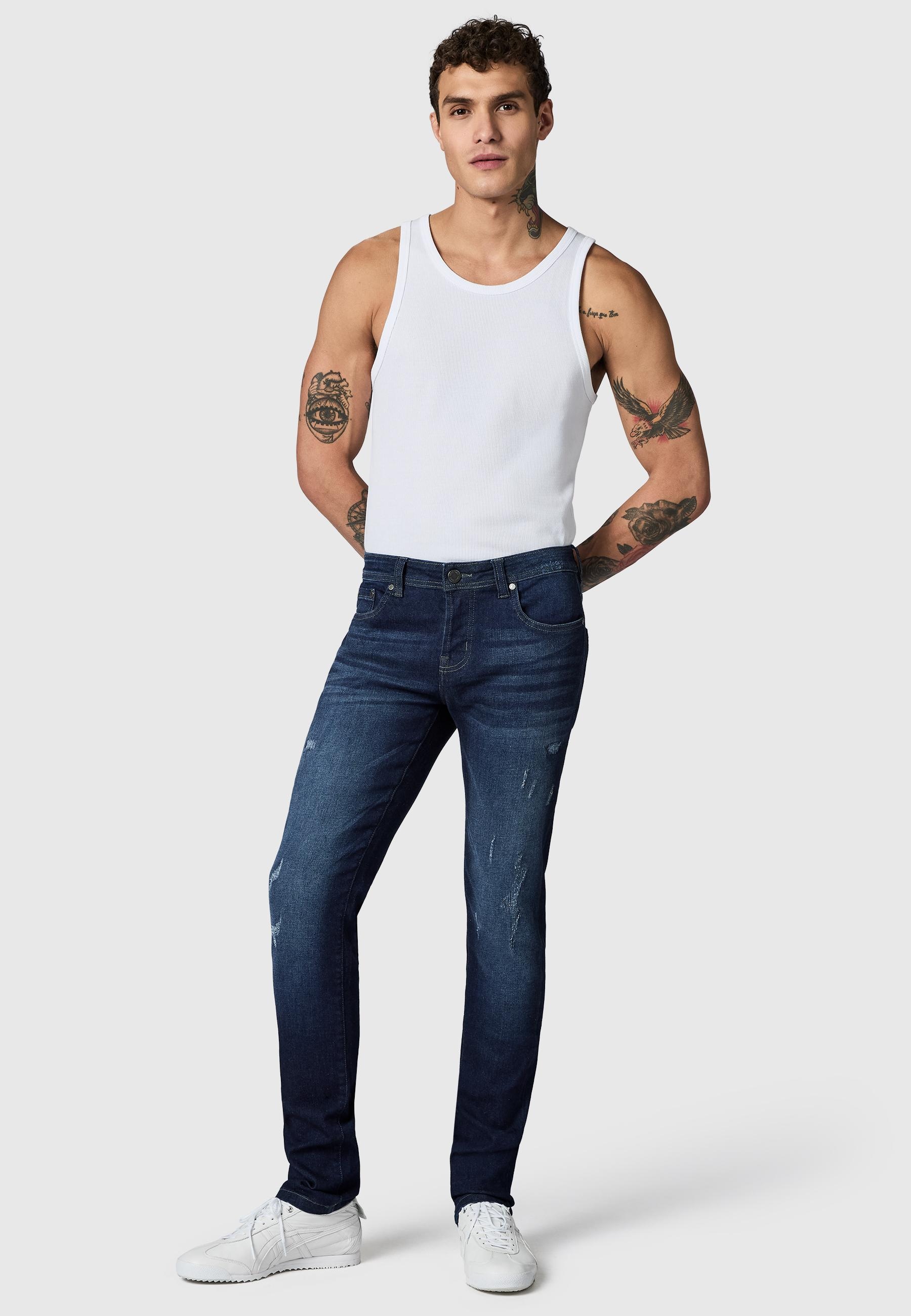 PEAK TIME Slim-fit-Jeans »München« Herren Jeans mit Destroyed-Optik