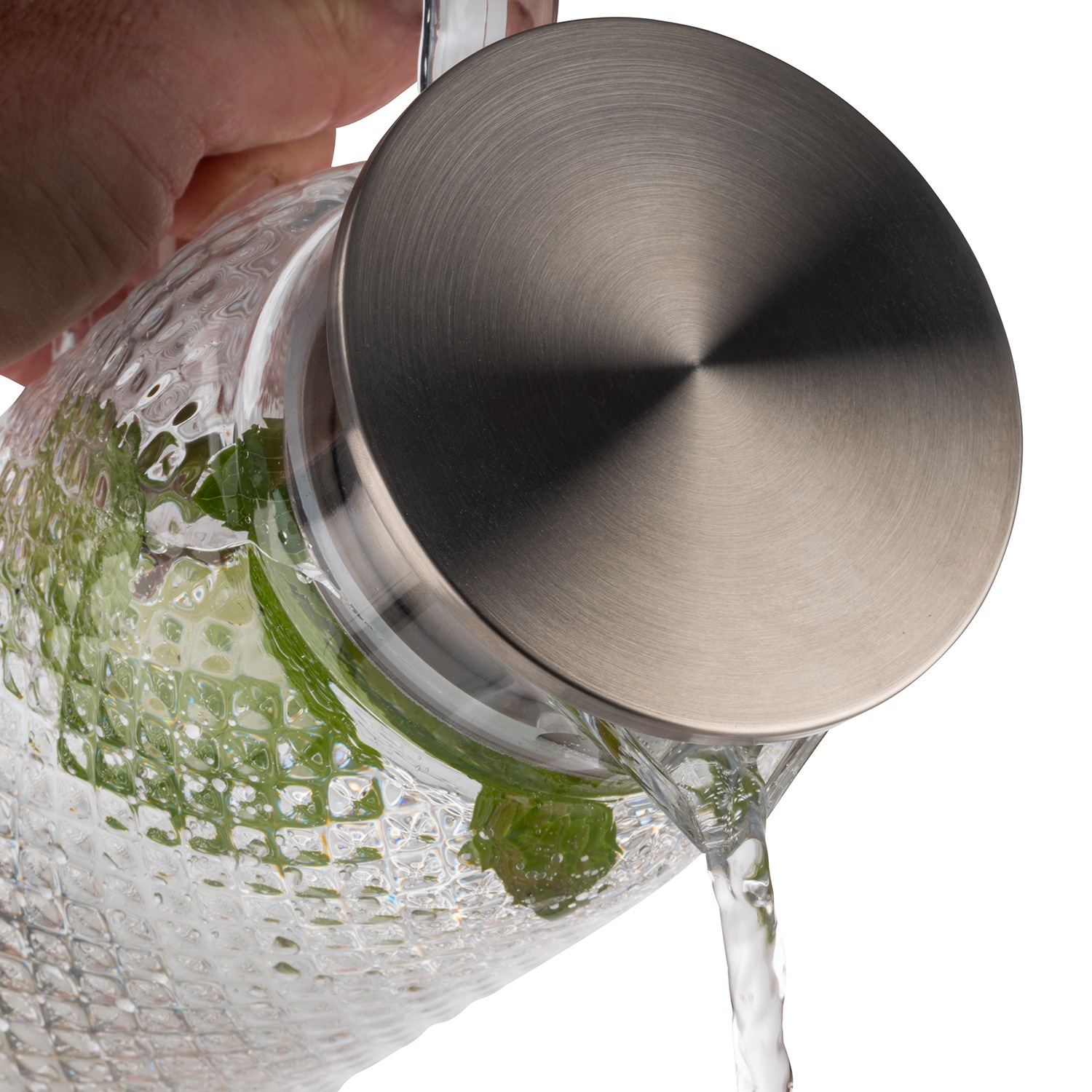 APS Wasserkanne »Saft-/ Wasserkanne Ø 10 cm, 1 Liter«, 1 l, (1 St.), Deckel aus Edelstahl mit Silikondichtung