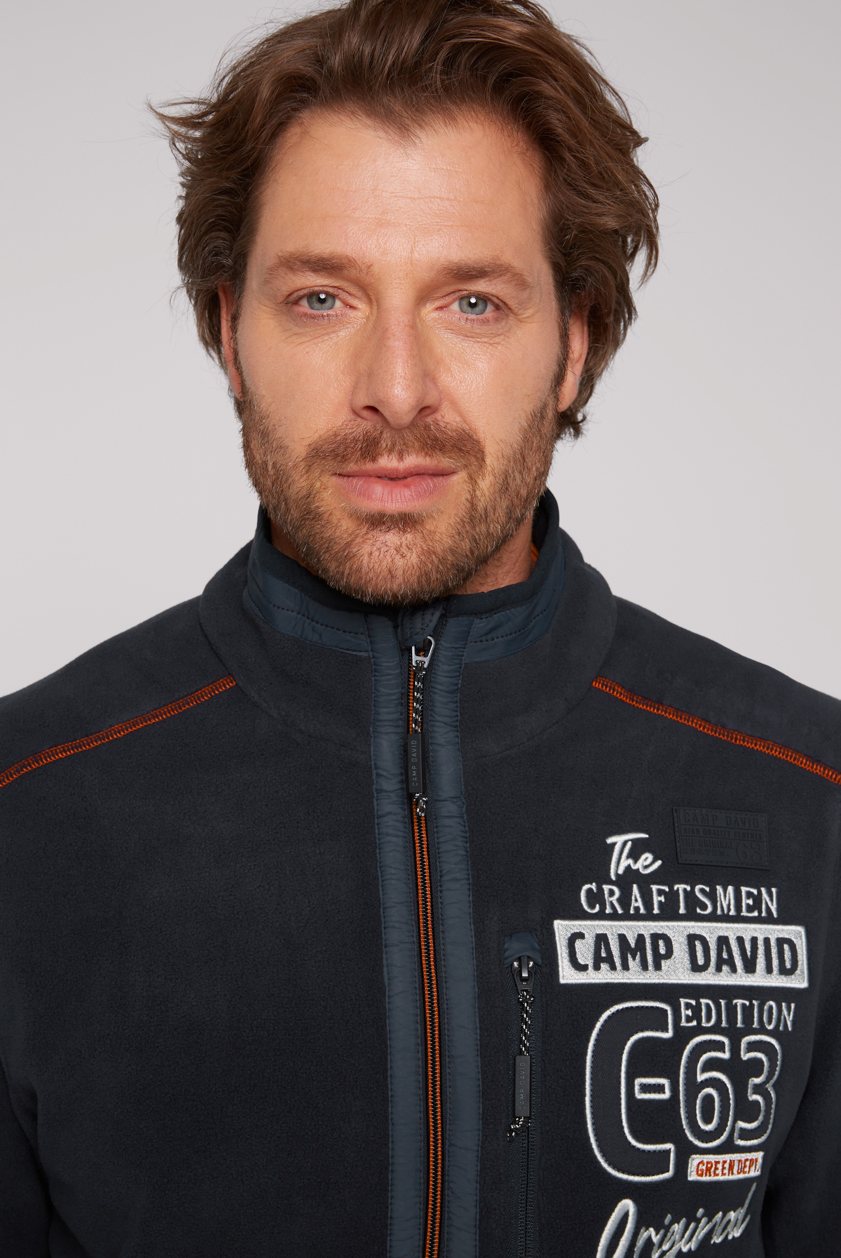 CAMP DAVID Fleecejacke, ohne Kapuze, mit elastischem Saumabschluss