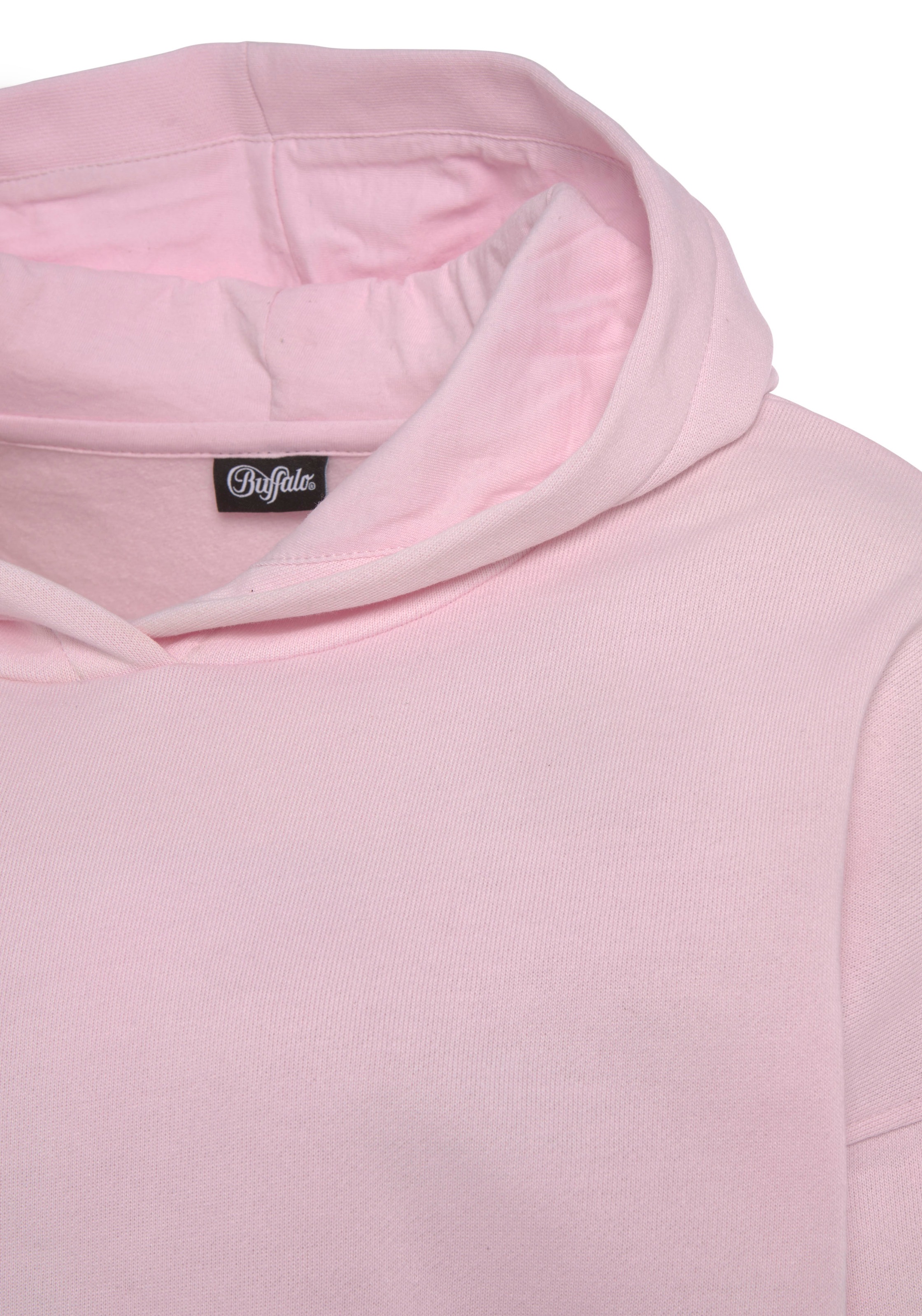 Buffalo Hoodie, Kapuzensweatshirt mit Rückenprint und Rippbündchen, Loungewear