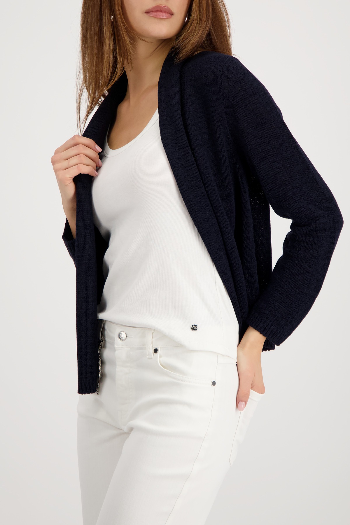 Monari Strickjacke "Jacke Stricküberwurf Basic" Schalkragen, Regular Fit günstig online kaufen