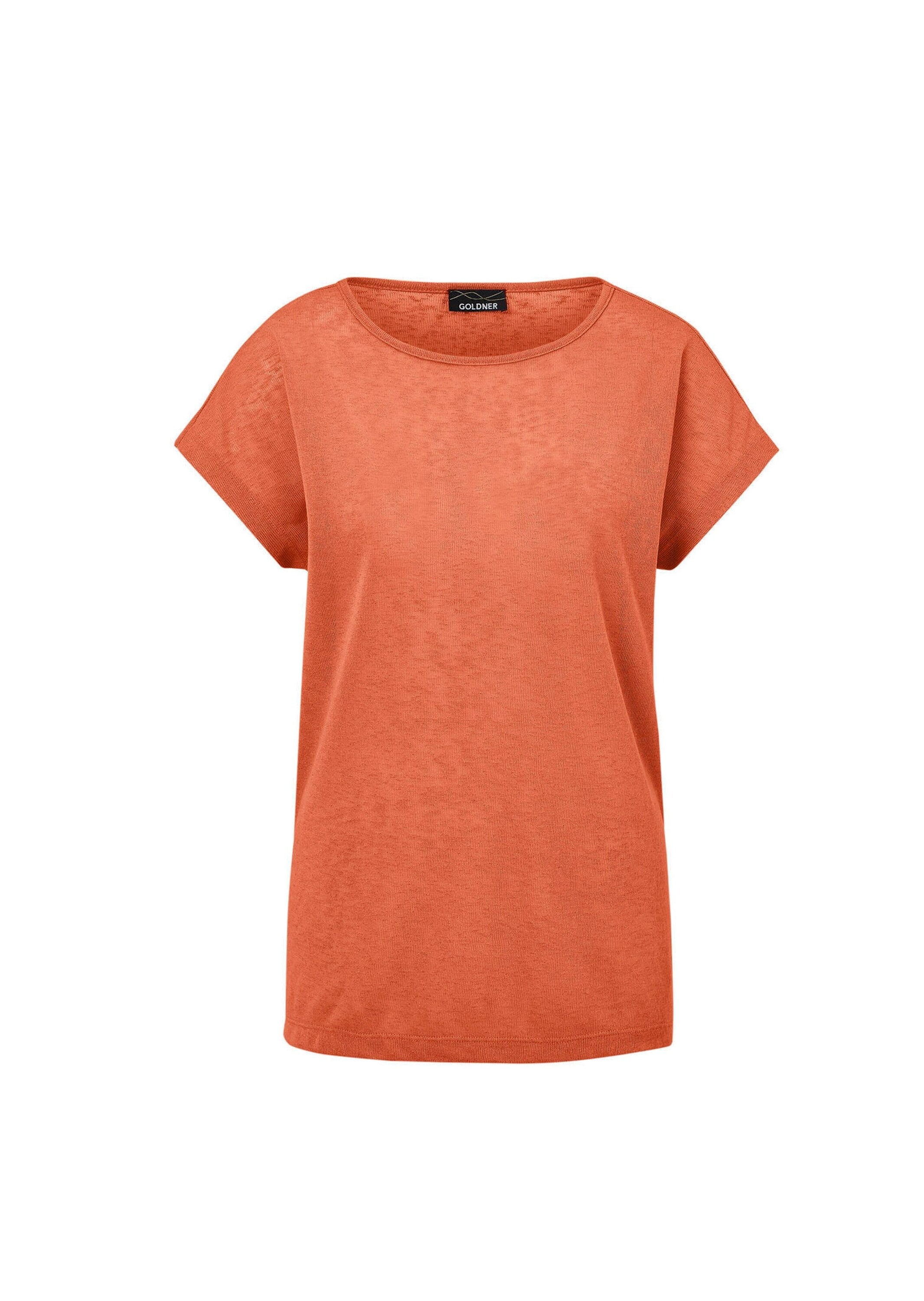 GOLDNER Kurzarmshirt "Shirt in Leinenoptik" U-Boot-Ausschnitt günstig online kaufen