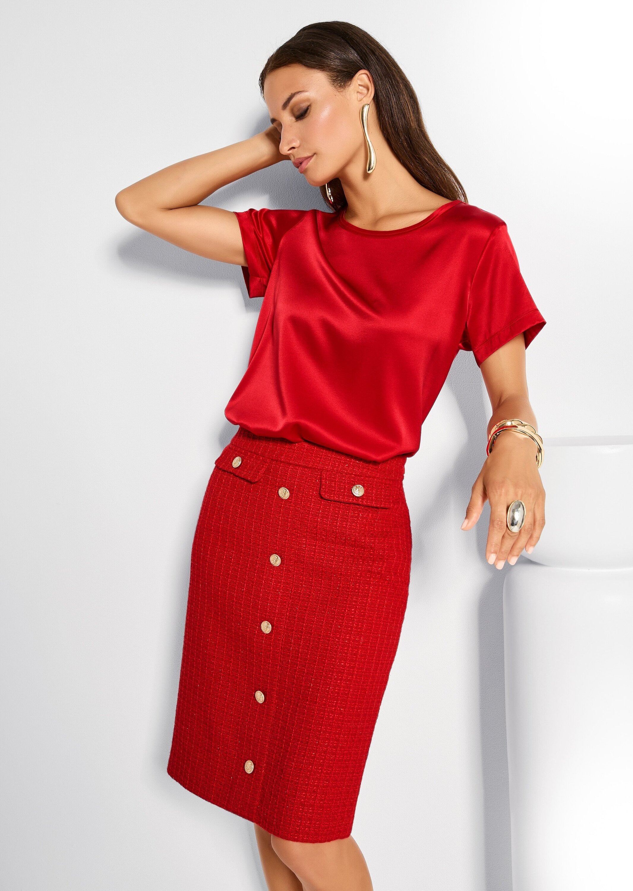 MADELEINE Sommerrock »Rock Schlanker Bleistift-Rock mit Glanz-Akzenten«