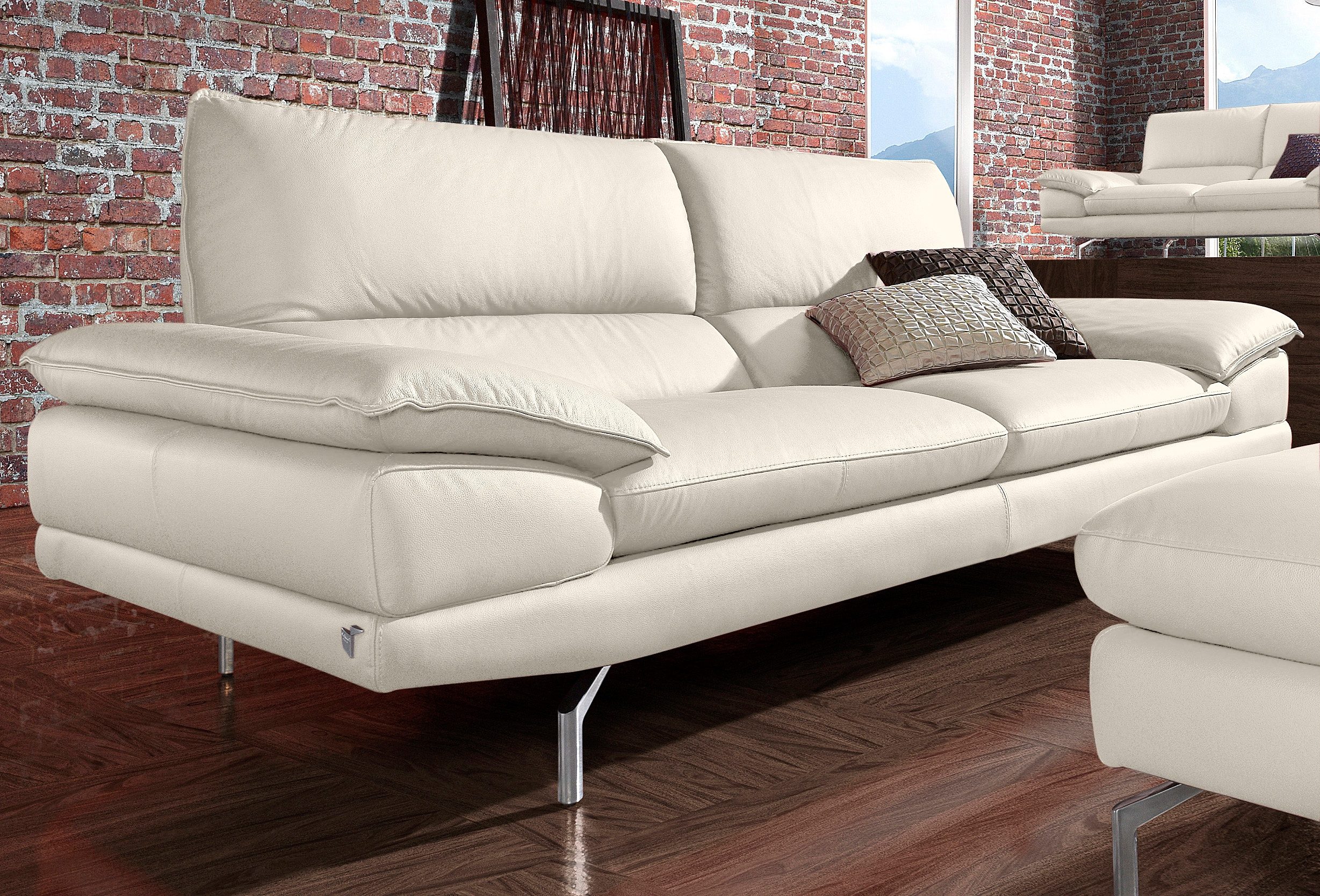 CALIA ITALIA 3-Sitzer "Dave, italienisches Design, erstklassiger Sitzkomfort, Breite 221cm" in zwei Lederqualitäten und toller Detailverarbeitung