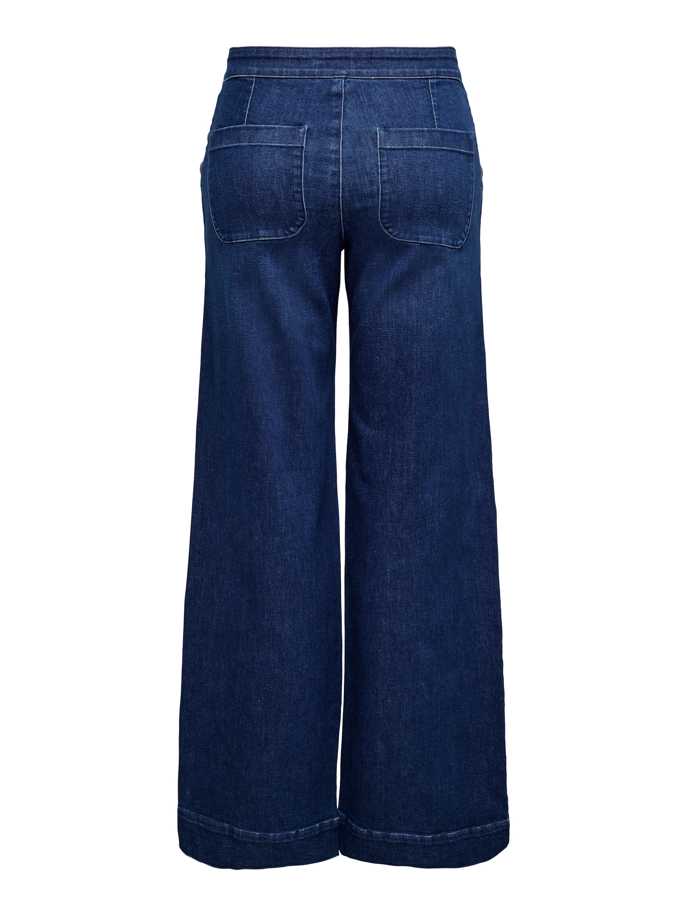 ONLY High-waist-Jeans »ONLMADISON HW BUTTON WIDE DNM GEN533NOOS«, sanft gewaschener dunkler Denim-Look