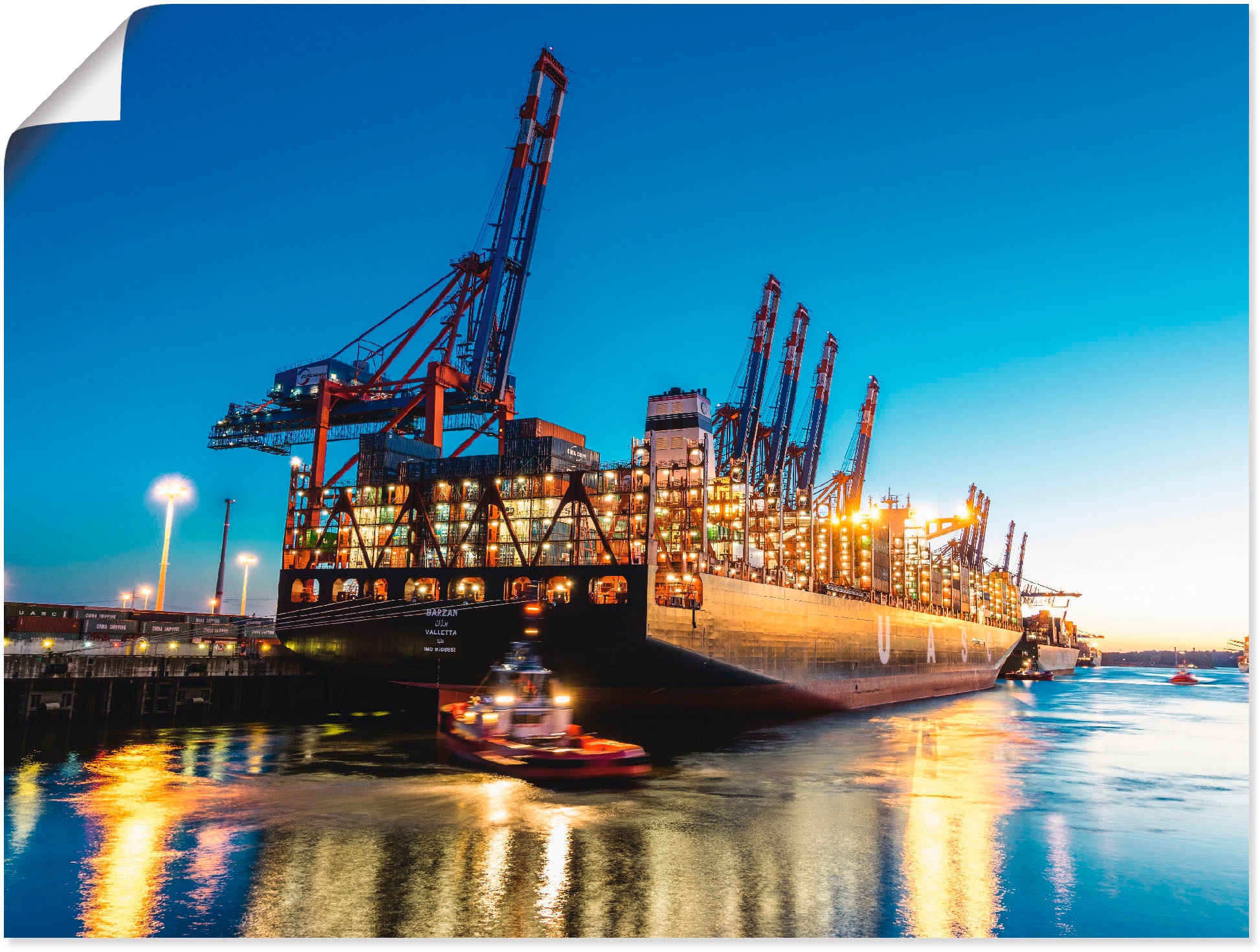 »Hamburg Wandaufkleber Artland | bestellen in Wandbild (1 oder BAUR Alubild, Deutschland, Leinwandbild, St.), Poster Größen Hafen«, versch. als