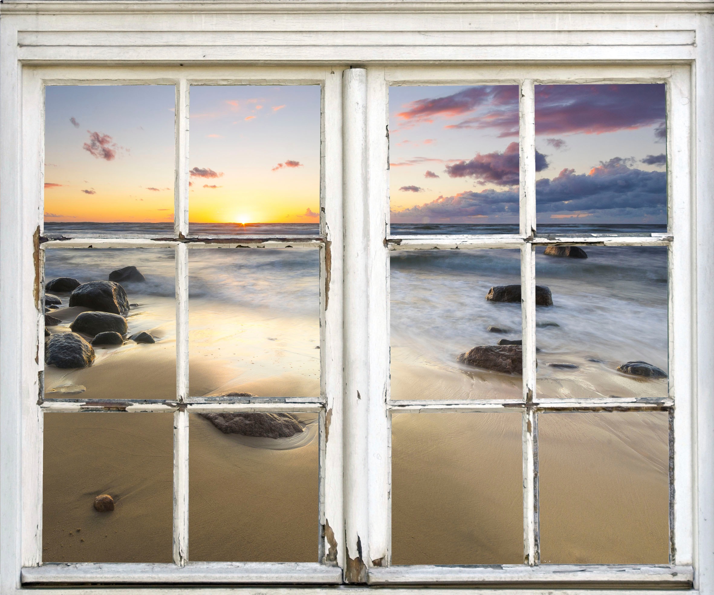 queence Wandsticker »Sonnenuntergang«, Wandsticker, Wandbild, selbstklebend, Sonne, Sonnenuntergang