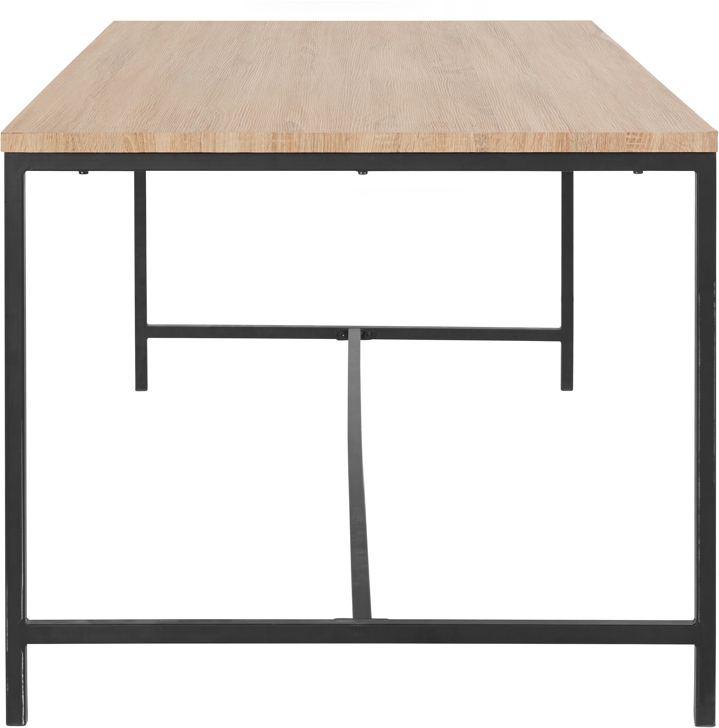 Otto Home Vadum Dining Table Oak/Black 180x90x76cm 3