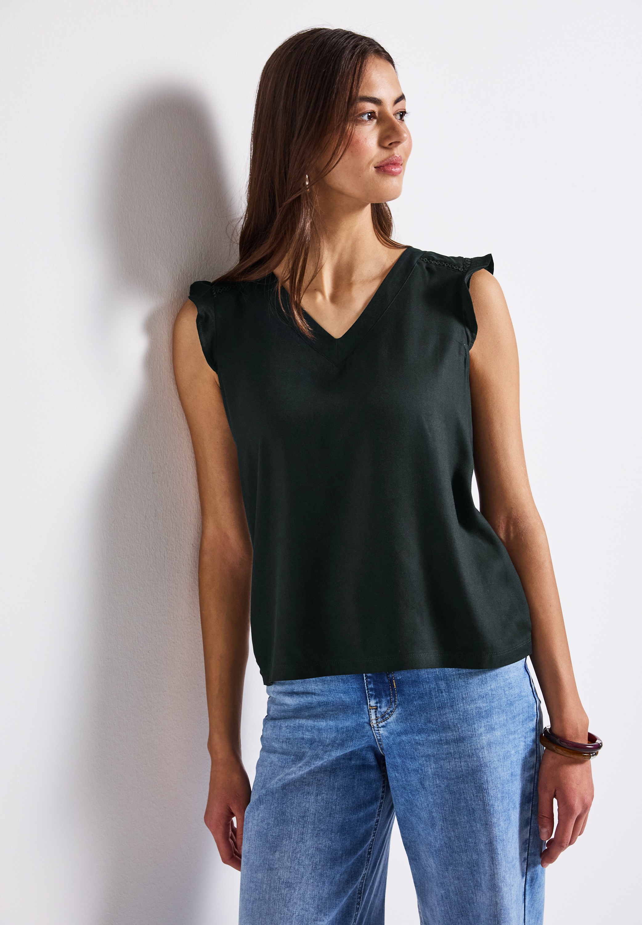 STREET ONE Shirttop mit Häkeldetails