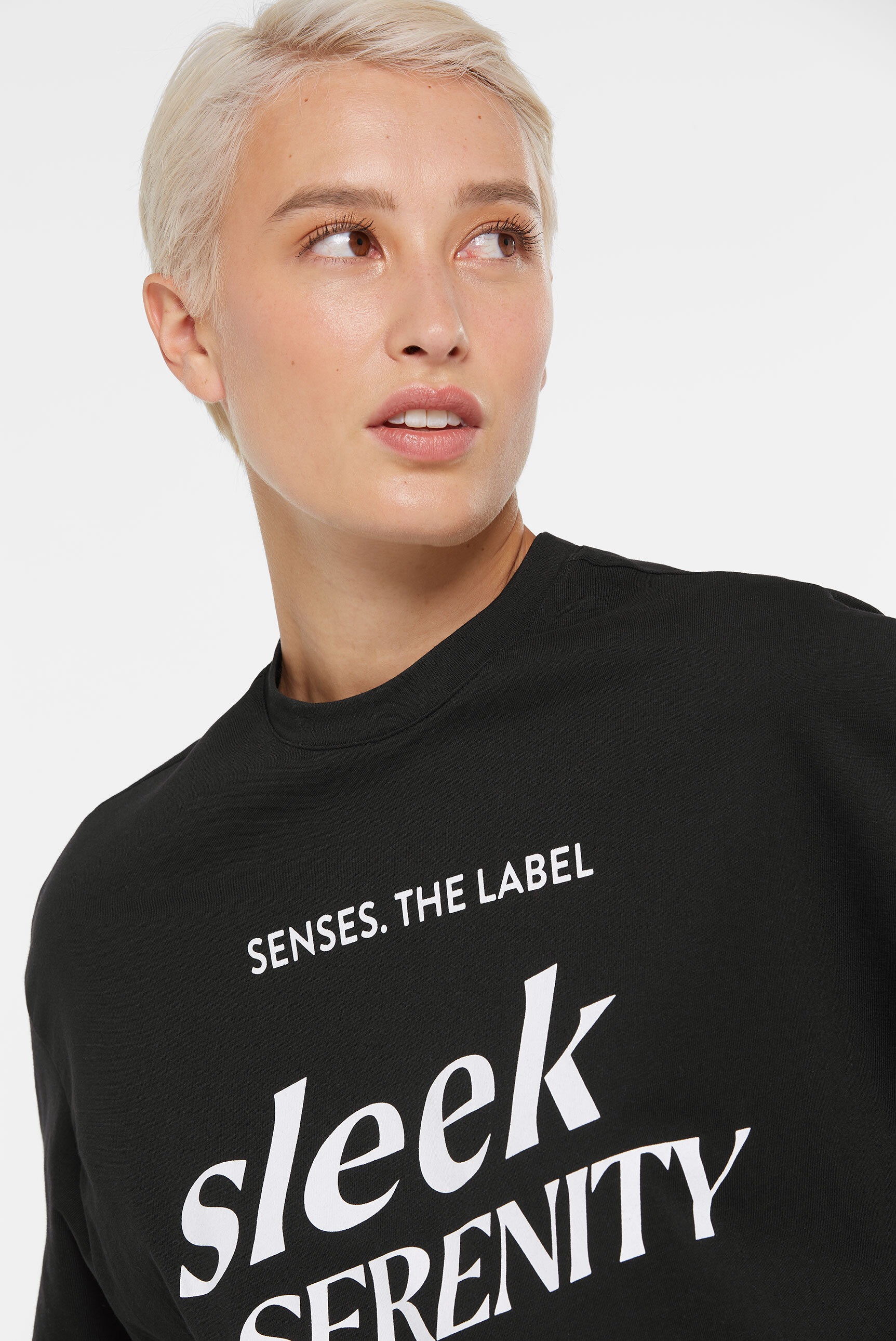 SENSES.THE LABEL Rundhalsshirt, aus Baumwolle