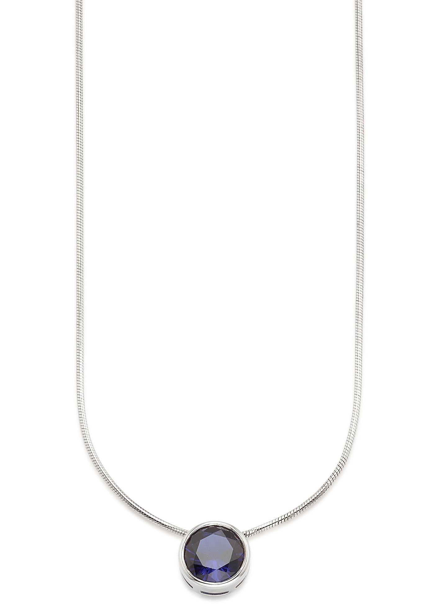Kette mit Anhänger BRUNO BANANI "Schmuck Geschenk Silber 925 Halsschmuck Halskette Schlangenkette Stein", bunt (silberfarben, blau), Halsketten, Damen, Silber 925 (Sterlingsilber), L: 45, mit Zirkonia (synth.), Korund (synth.) oder Spinell (synth.)