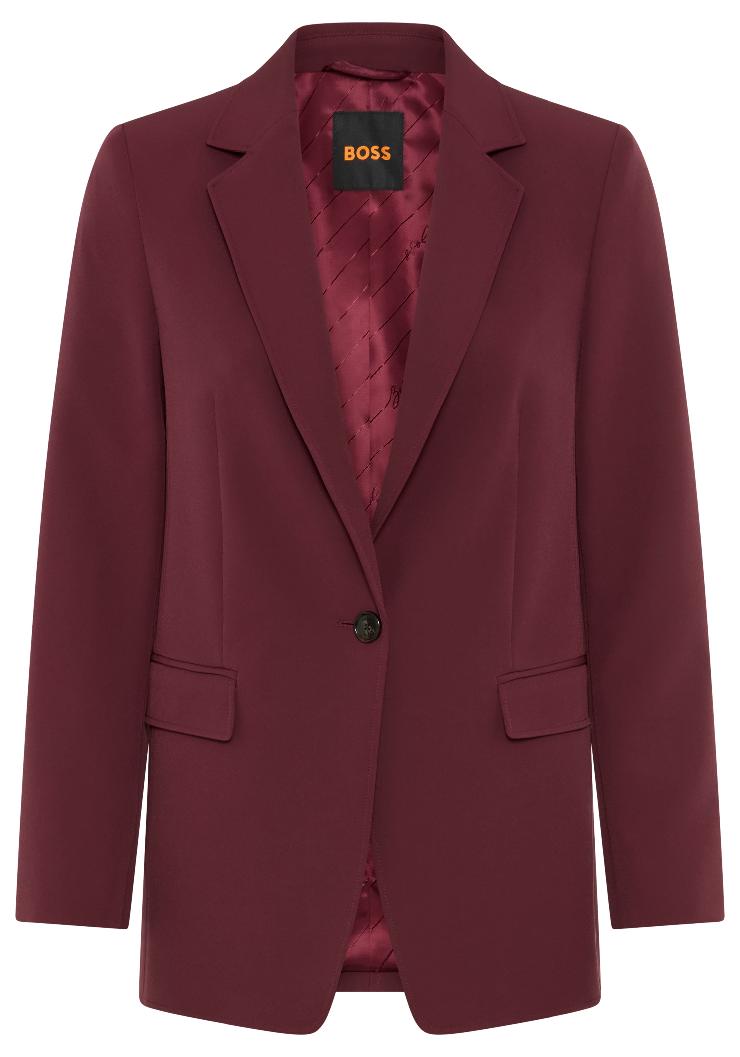 BOSS ORANGE Kurzblazer "Jabla Premium Damenmode" aus knitterarmem Krepp