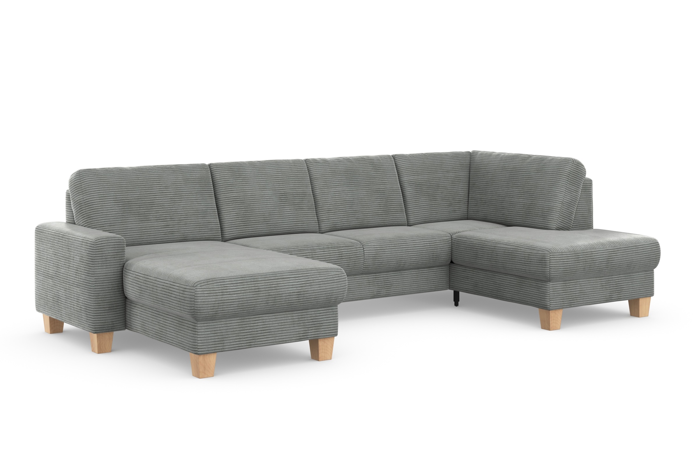Home affaire Summer U-Shape Sectional Sofa silver corduroy 9