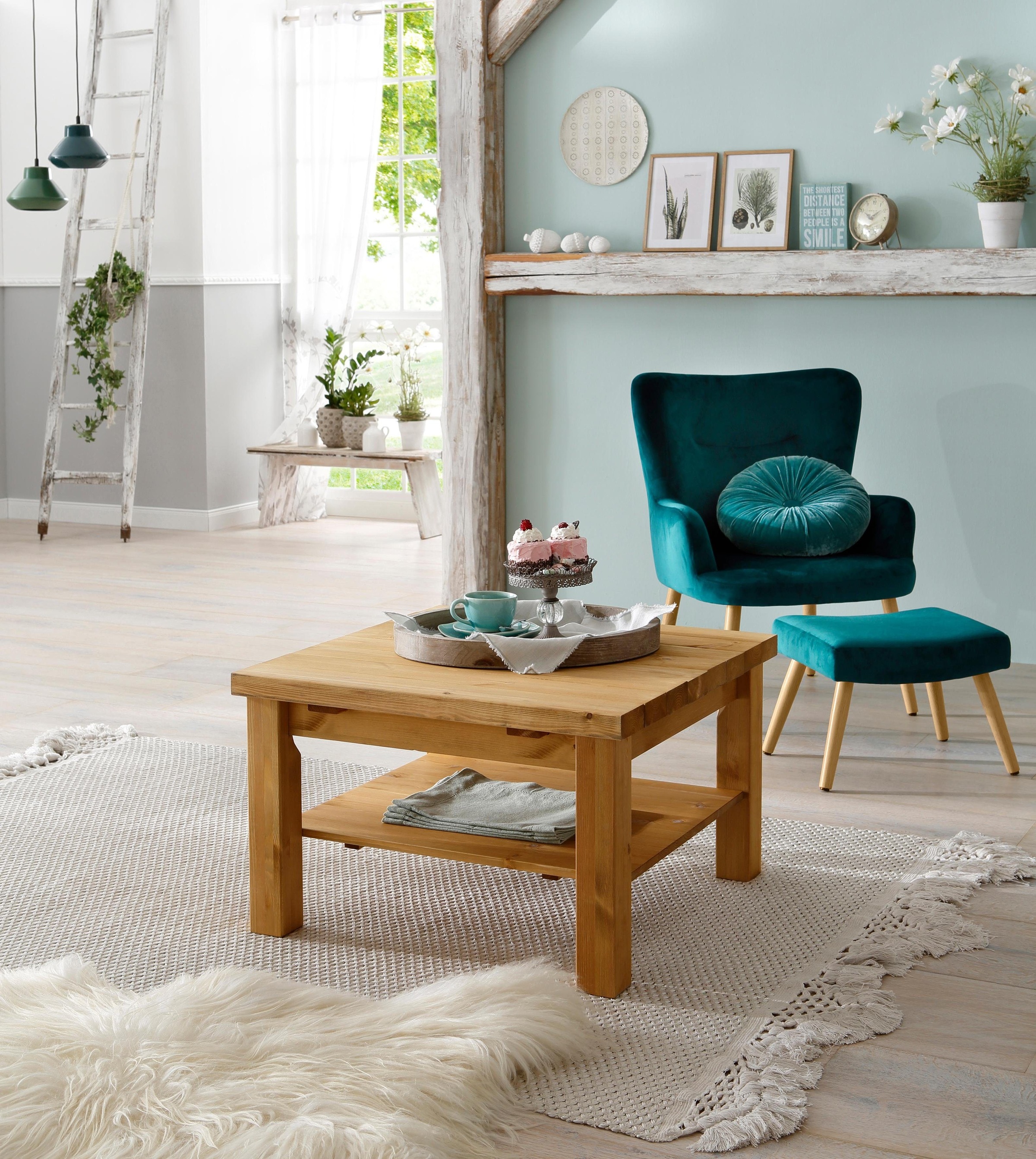 OTTO home Couchtisch "Antique" aus massiver Kiefer, FSC zertifiziert, Breit günstig online kaufen