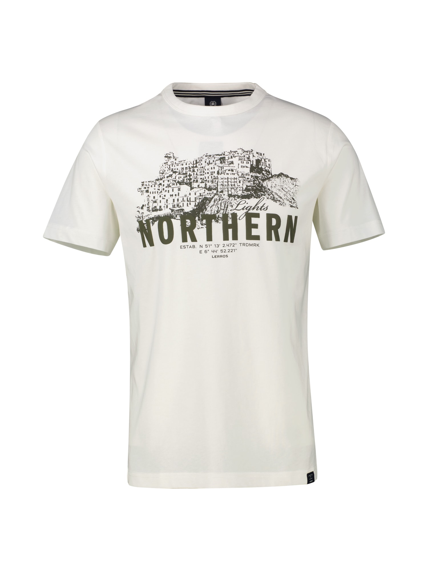 LERROS T-Shirt »LERROS Unifarbenes T-Shirt mit Brustprint«