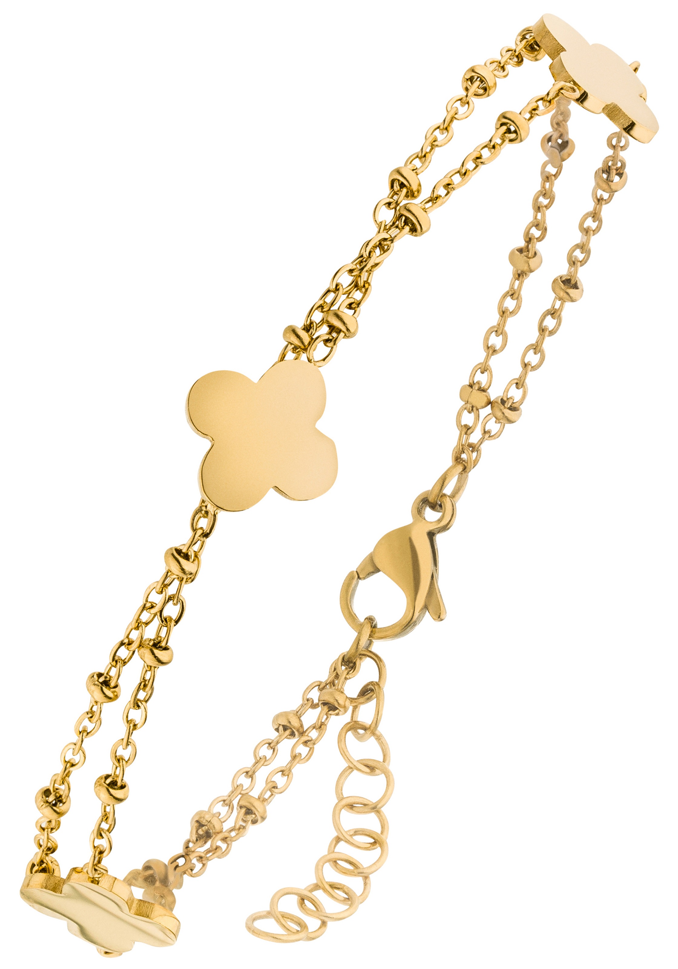 JOBO Armband »Blume«, aus Edelstahl goldfarben 21 cm