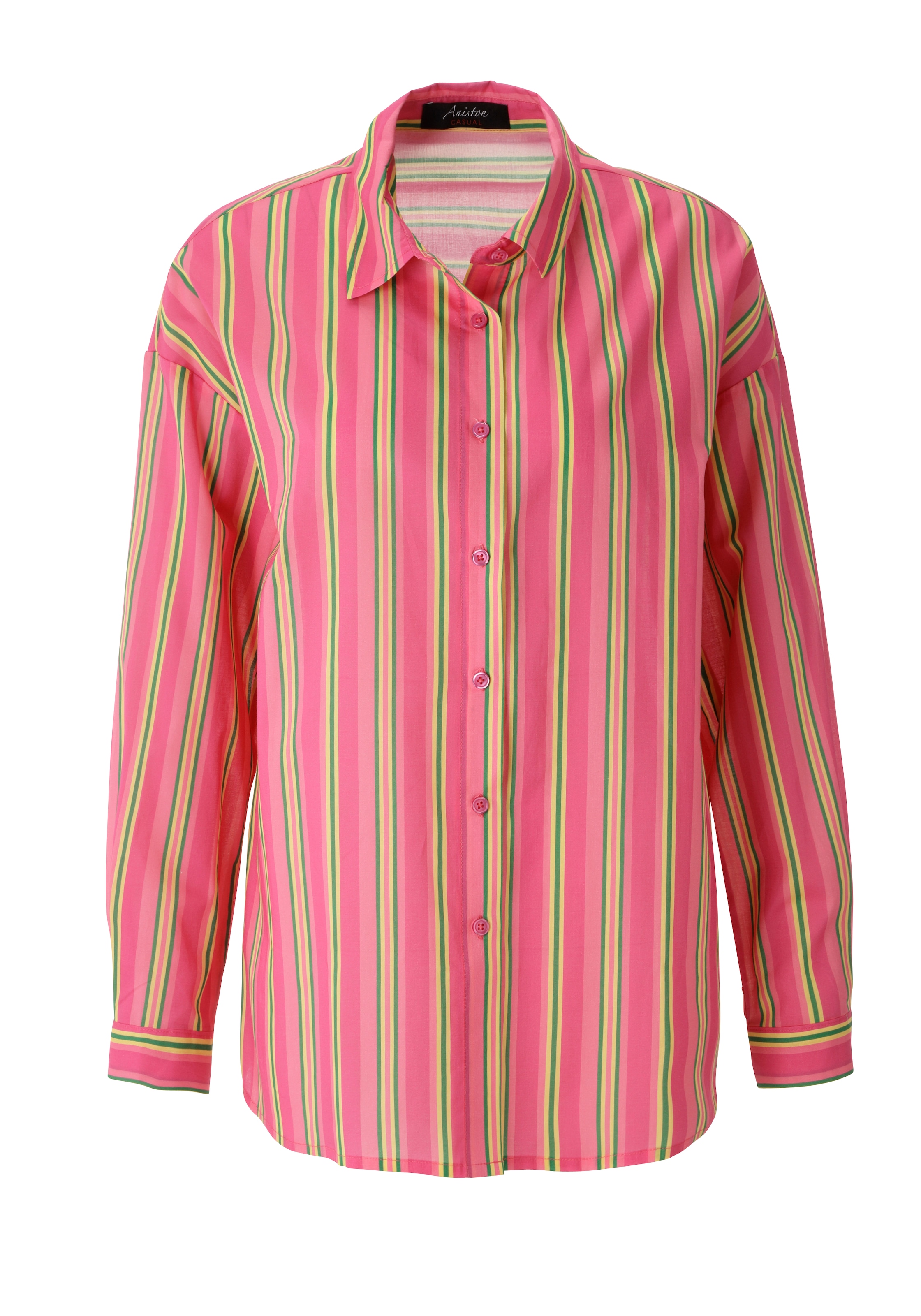 Aniston CASUAL Hemdbluse im knallfarbenem Streifen-Dessin - NEUE KOLLEKTION