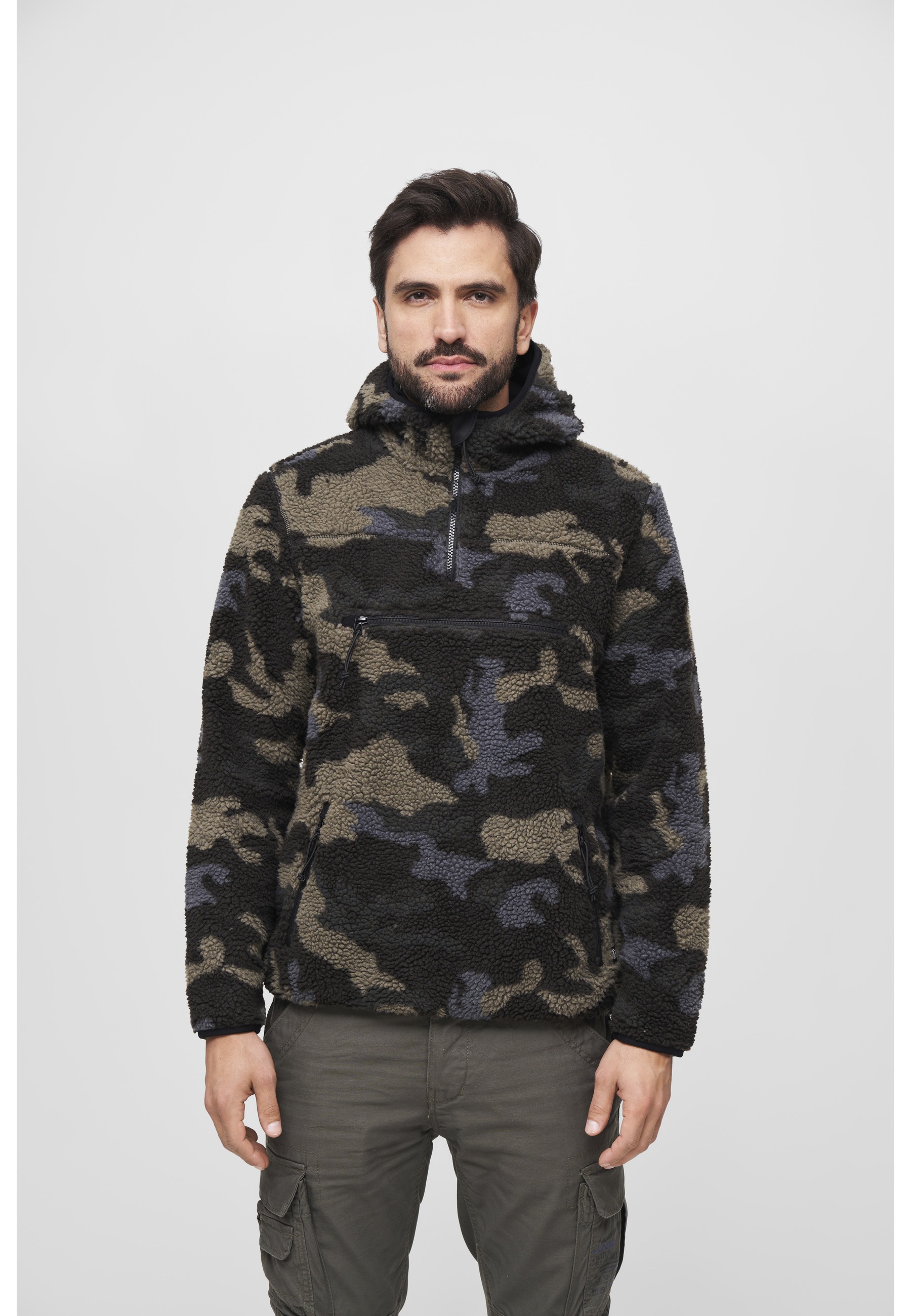 Brandit Anorak »Brandit Herren Teddyfleece Worker Pullover« 1 Stk. tlg. mit Kapuze