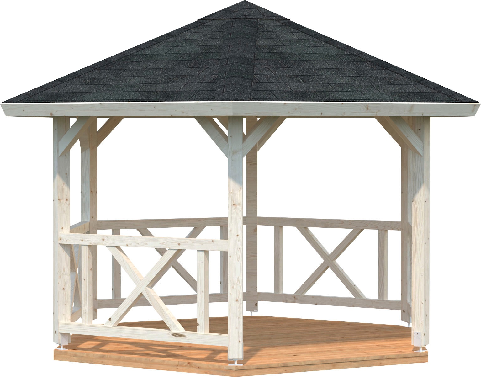 Holzpavillon »Betty«, BxT: 423x423 cm, transparent