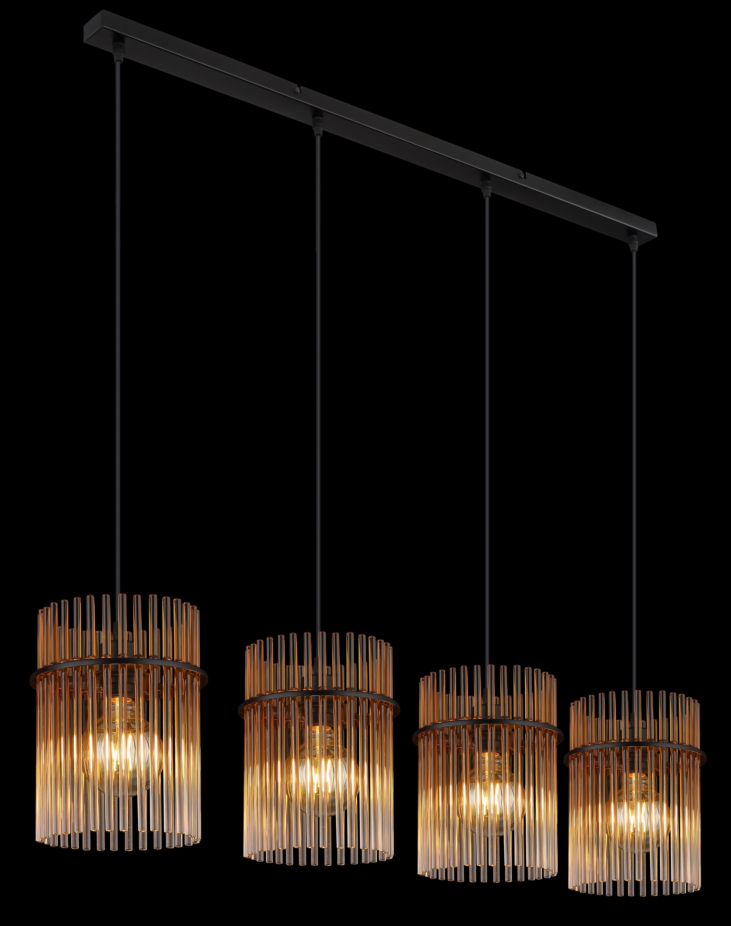 GLOBO LIGHTING Hängeleuchte »GORLEY« E27 1 Stk. Hängelampe Glasstäbe amber klar verlaufend elegant Wohnzimmer