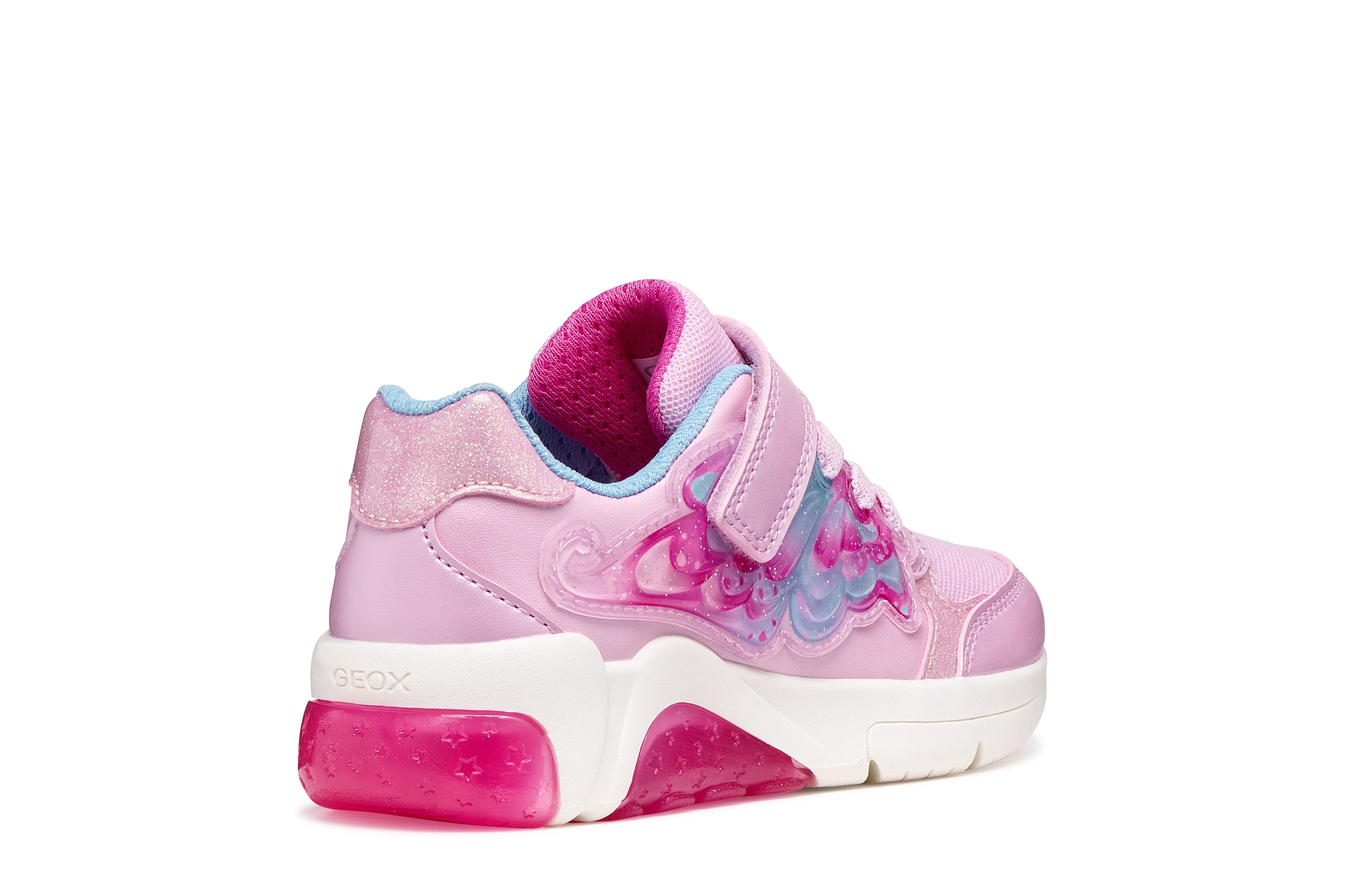 Geox Sneaker »J FADINLIGHT GIRL«  Klettschuh mit toller Blinkfunktion, Größenschablone zum Download