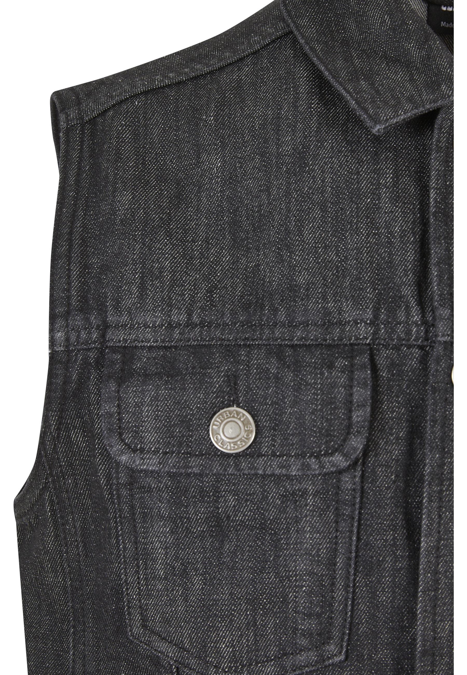 URBAN CLASSICS Jeansjacke »Urban Classics Herren Denim Vest« 1 Stk. tlg. ohne Kapuze