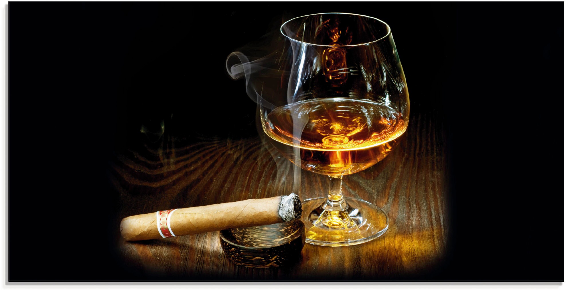 Artland Glasbild "Zigarre und Cognac" Zigarren 1 Stk. tlg. in verschiedenen günstig online kaufen