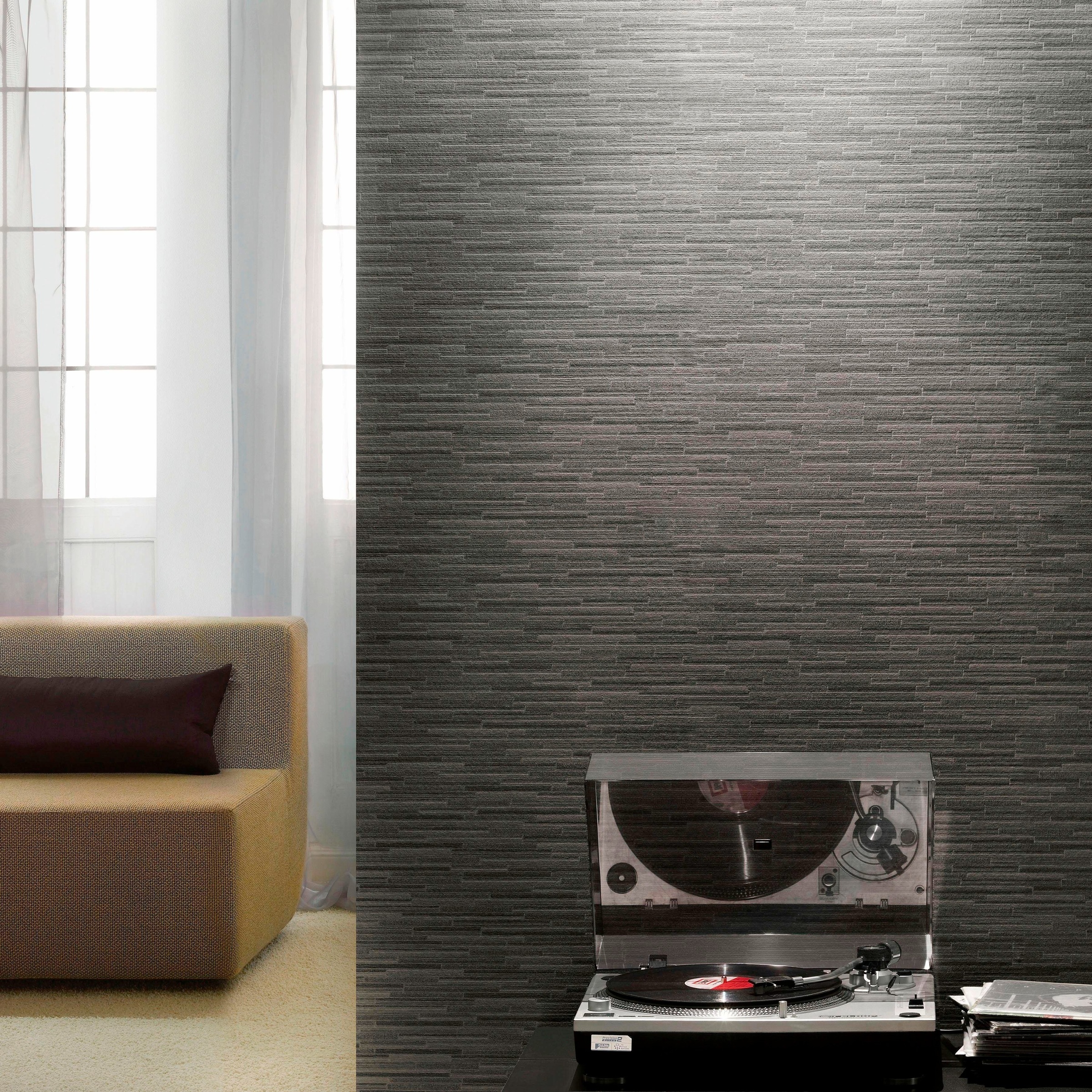 living walls Vliestapete »Best of Wood`n Stone 2nd Edition« Steinoptik Streifentapete