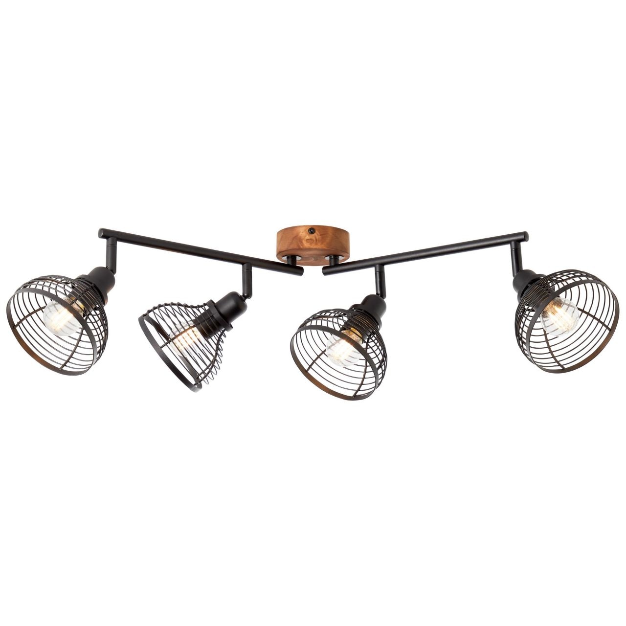Brilliant Deckenstrahler »Avia«, 4 flammig, Leuchtmittel E14 | ohne Leuchtmittel, 4flg schwarz/holzfarbend