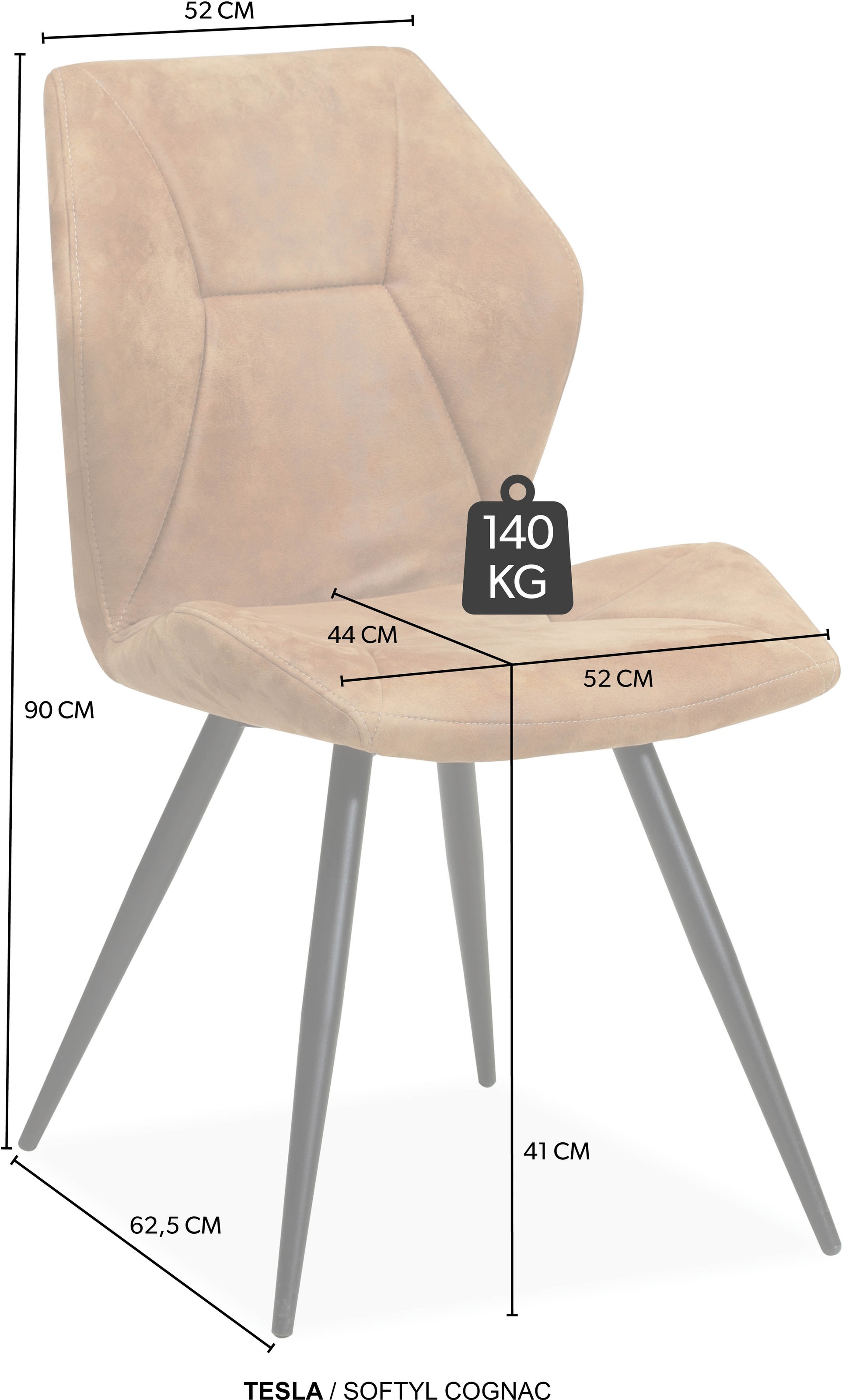 OMG Design Esszimmerstuhl »Tesla« (Set) 2 Stk.Esszimmerstuhl, pflegeleichter Bezug