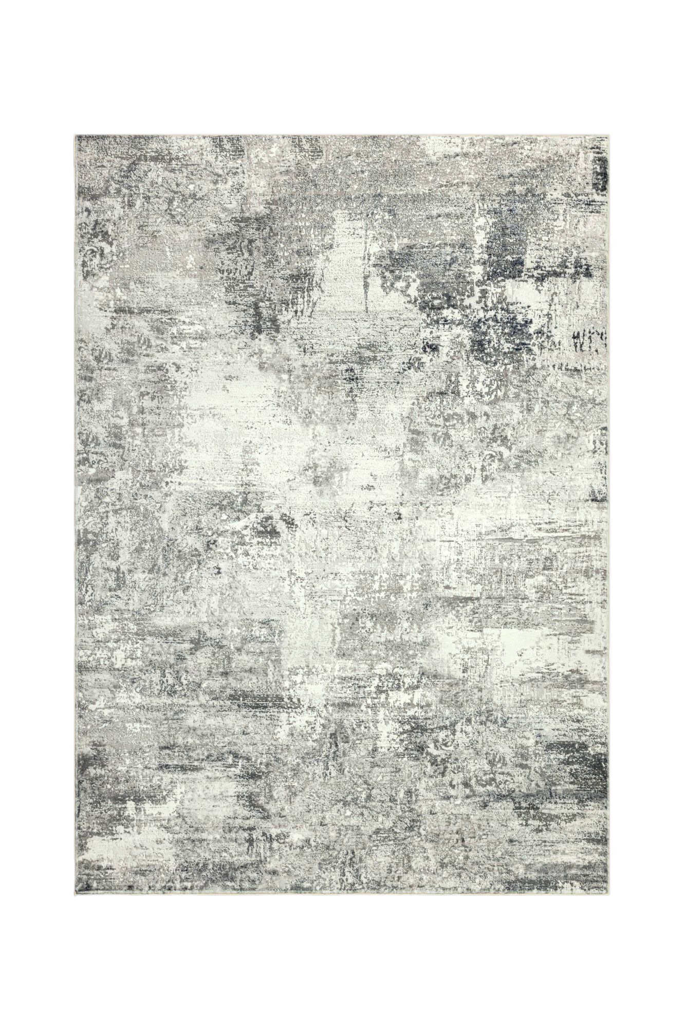 Ovaler Kurzflor-Teppich 120x150 Cm – Modernes Abstraktes Muster In Grau, Beige, Weiß & Taupe – Für Wohnzimmer